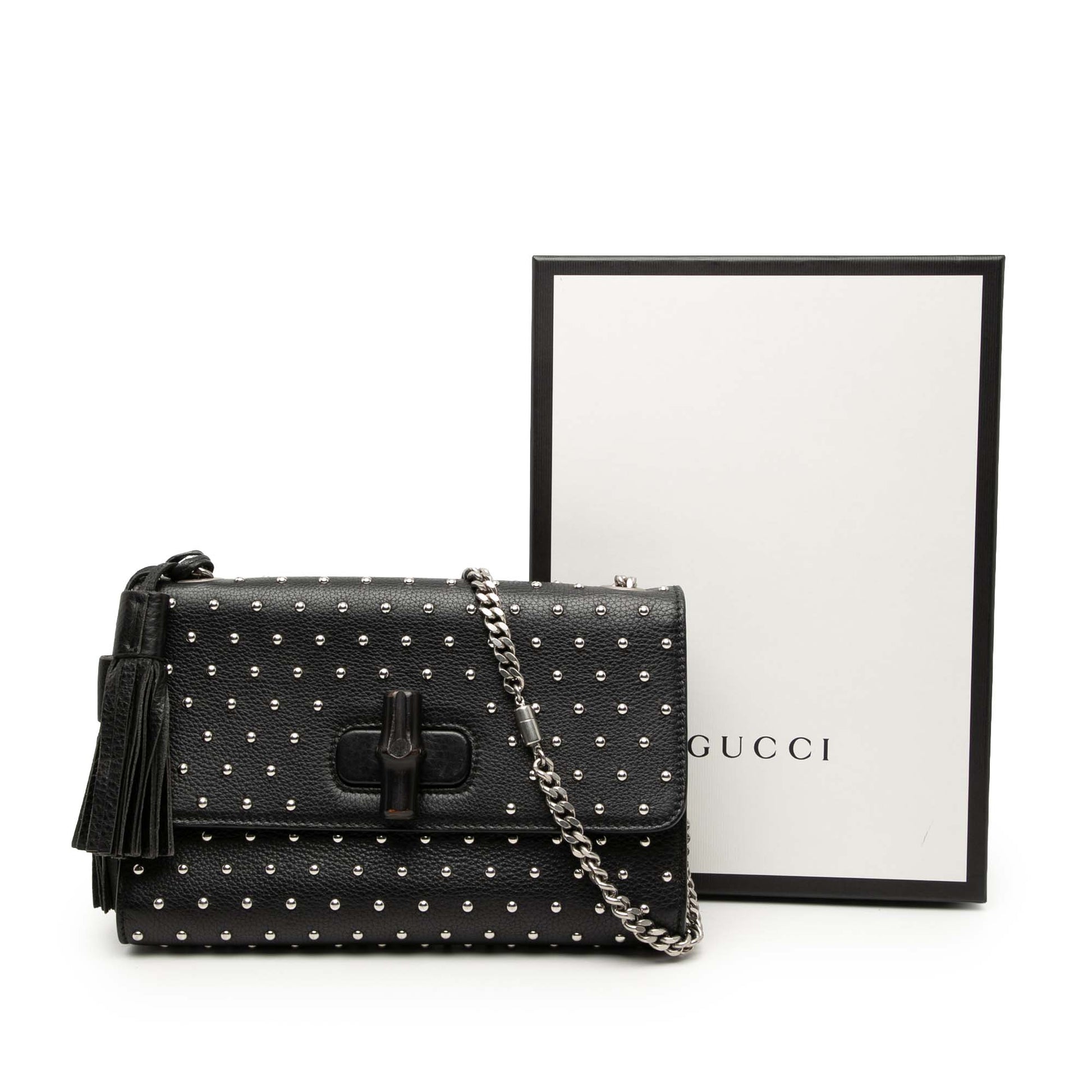 Medium Studded Leather Miss Bamboo Crossbody