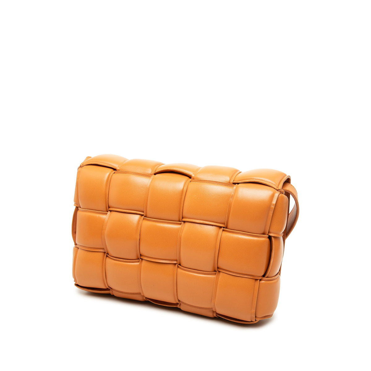 Bottega Veneta Nappa Intrecciato Padded Cassette Crossbody — Orange