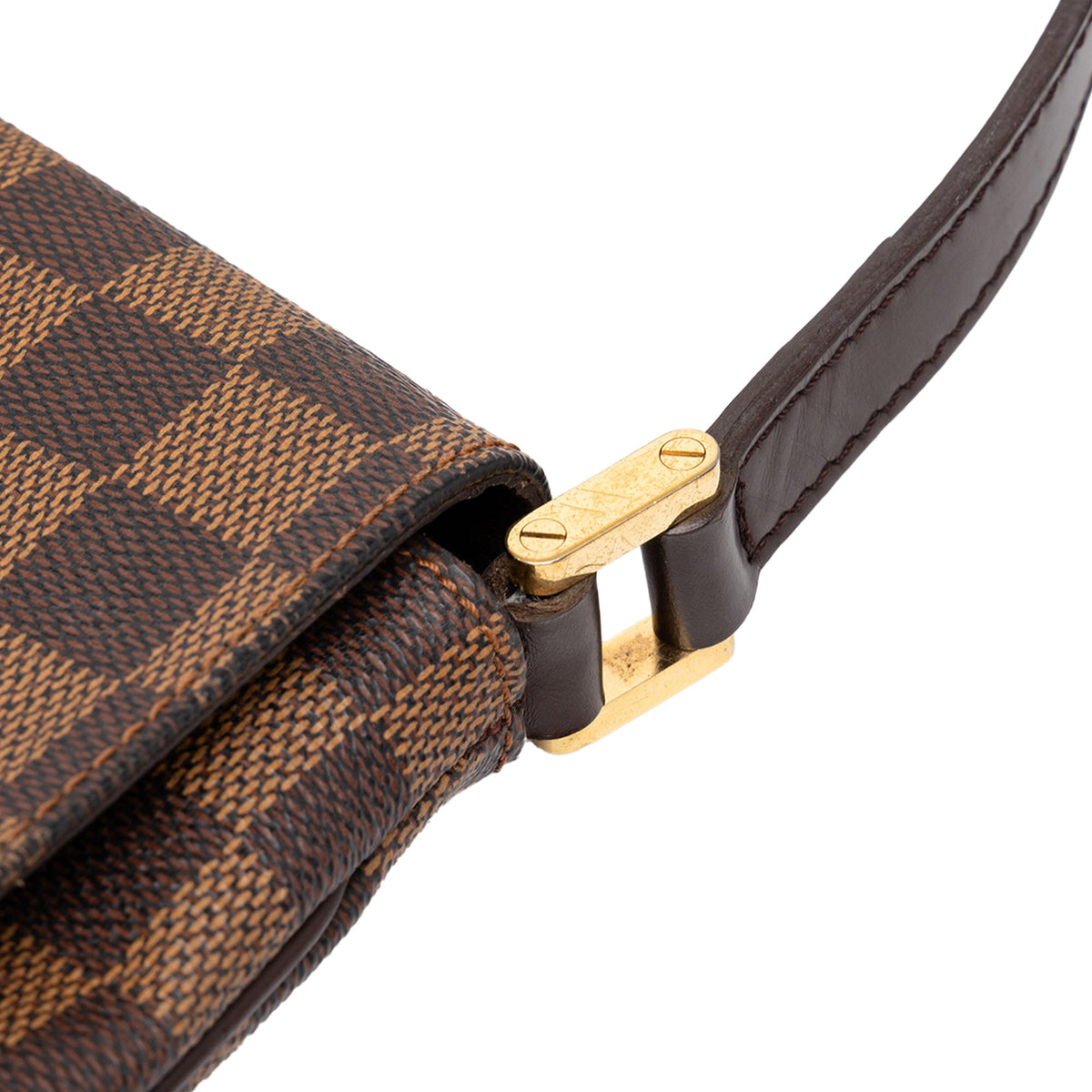Louis Vuitton Damier Ebene Musette Tango Long Strap — Brown