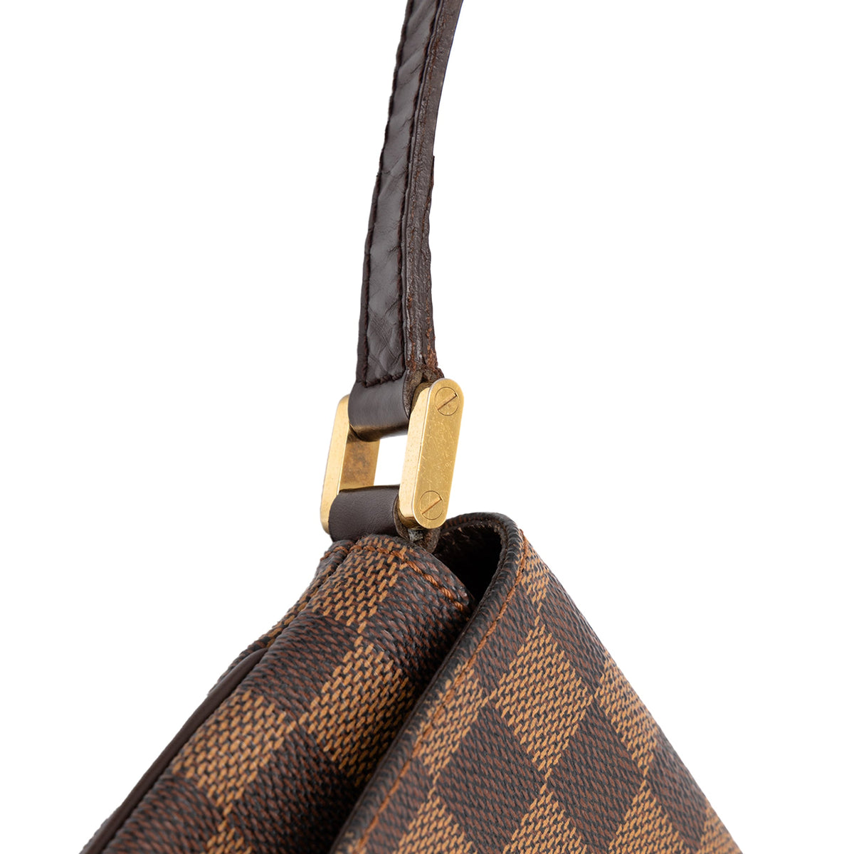 Louis Vuitton Damier Ebene Musette Tango Long Strap — Brown
