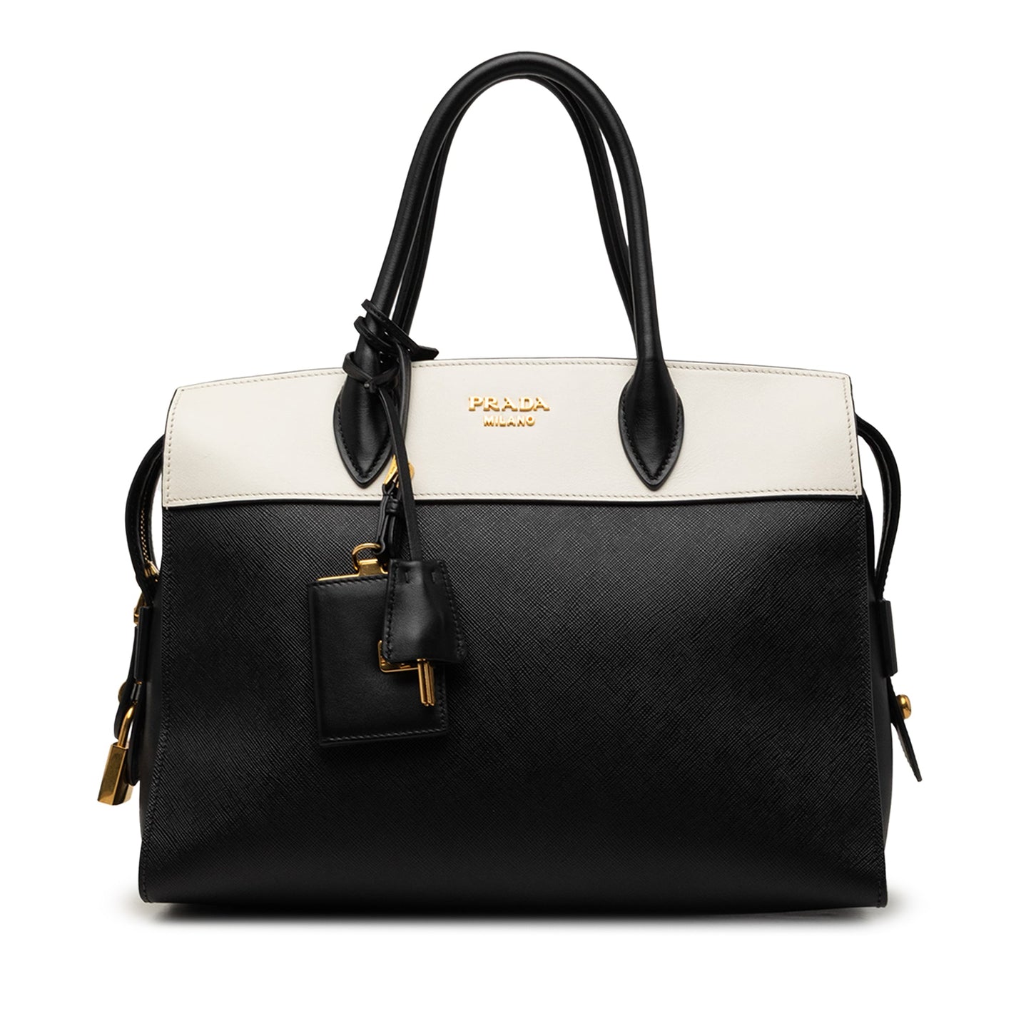 Prada Bicolor Saffiano and City Calf Esplanade Satchel