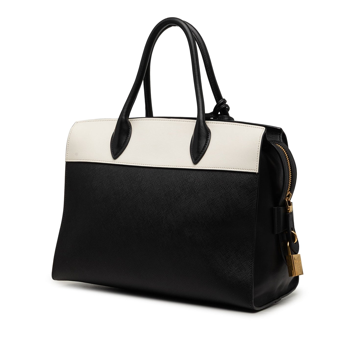 Prada Bicolor Saffiano and City Calf Esplanade Satchel