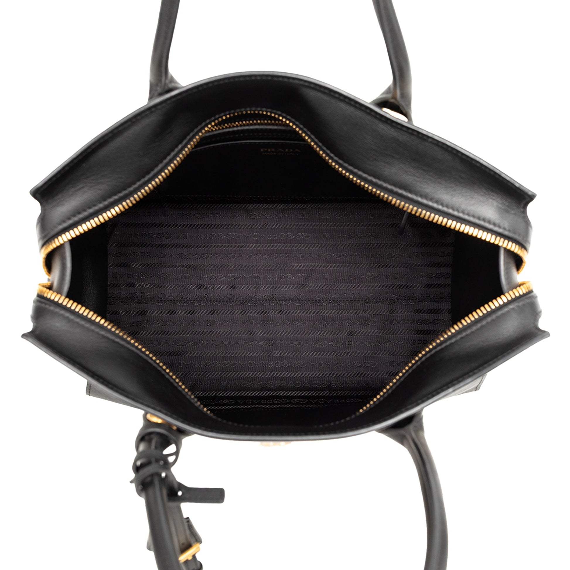 Prada Bicolor Saffiano and City Calf Esplanade Satchel