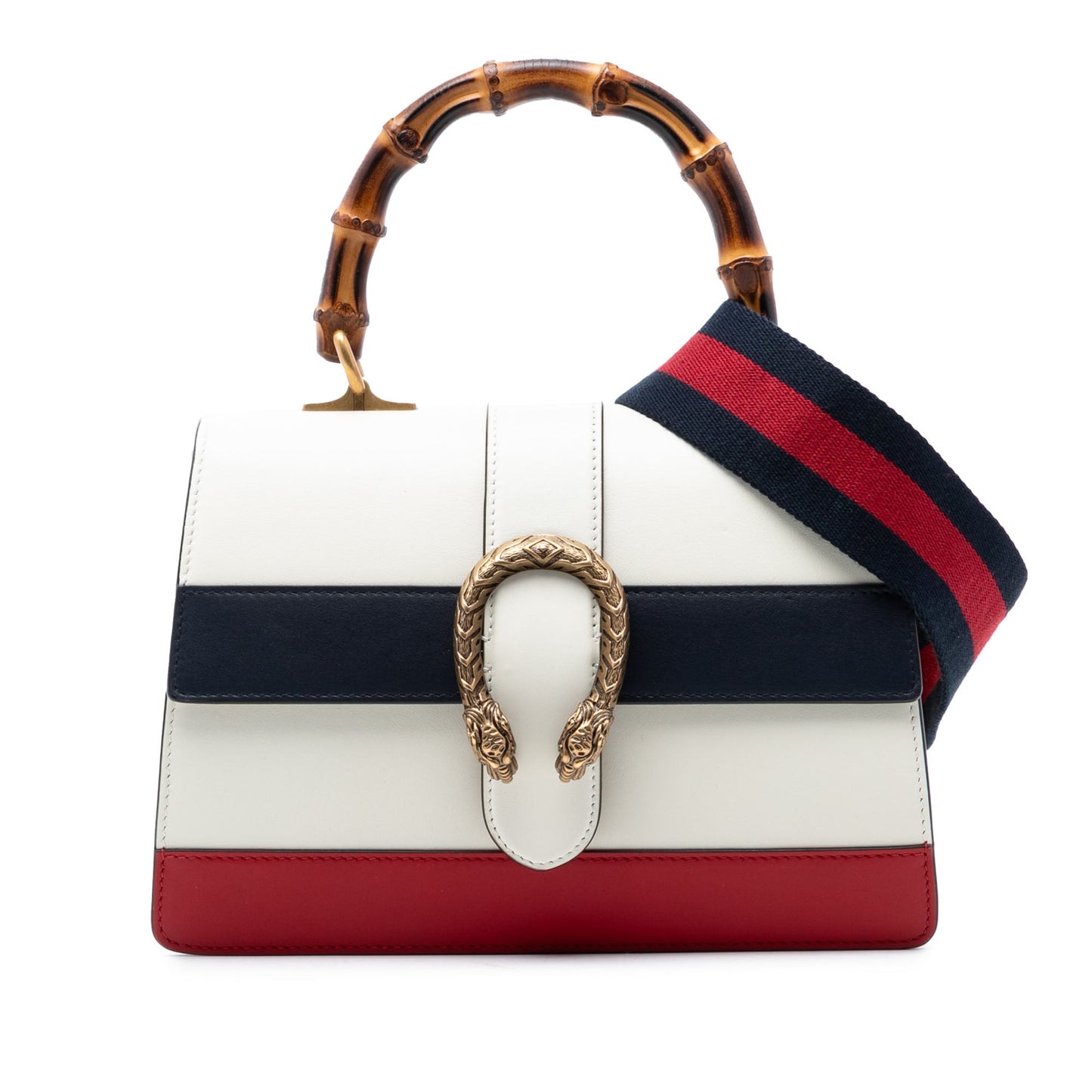 Medium Leather Bamboo Dionysus Web Satchel
