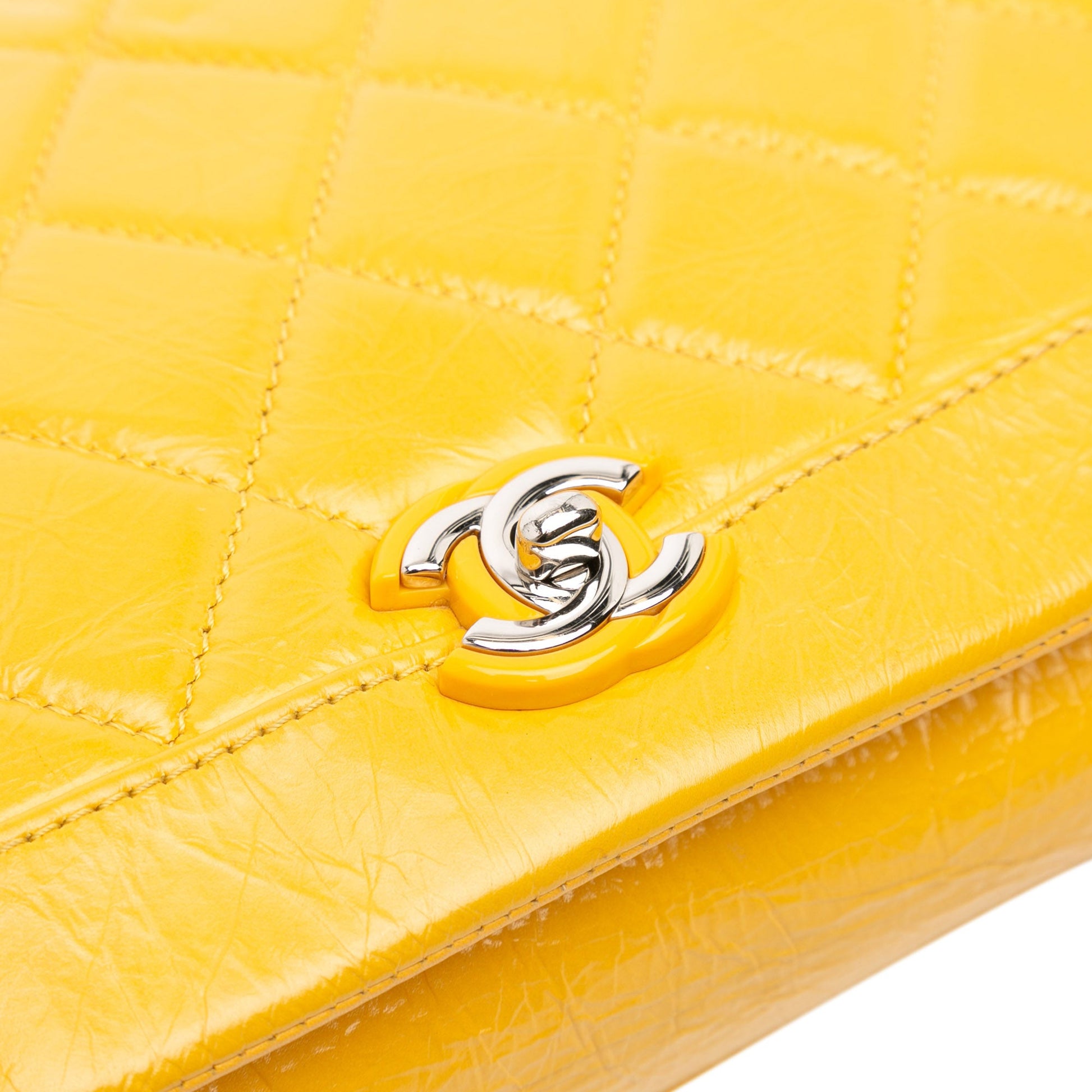 Chanel Crumpled Calfskin Bi Quilted Vintage Full Flap