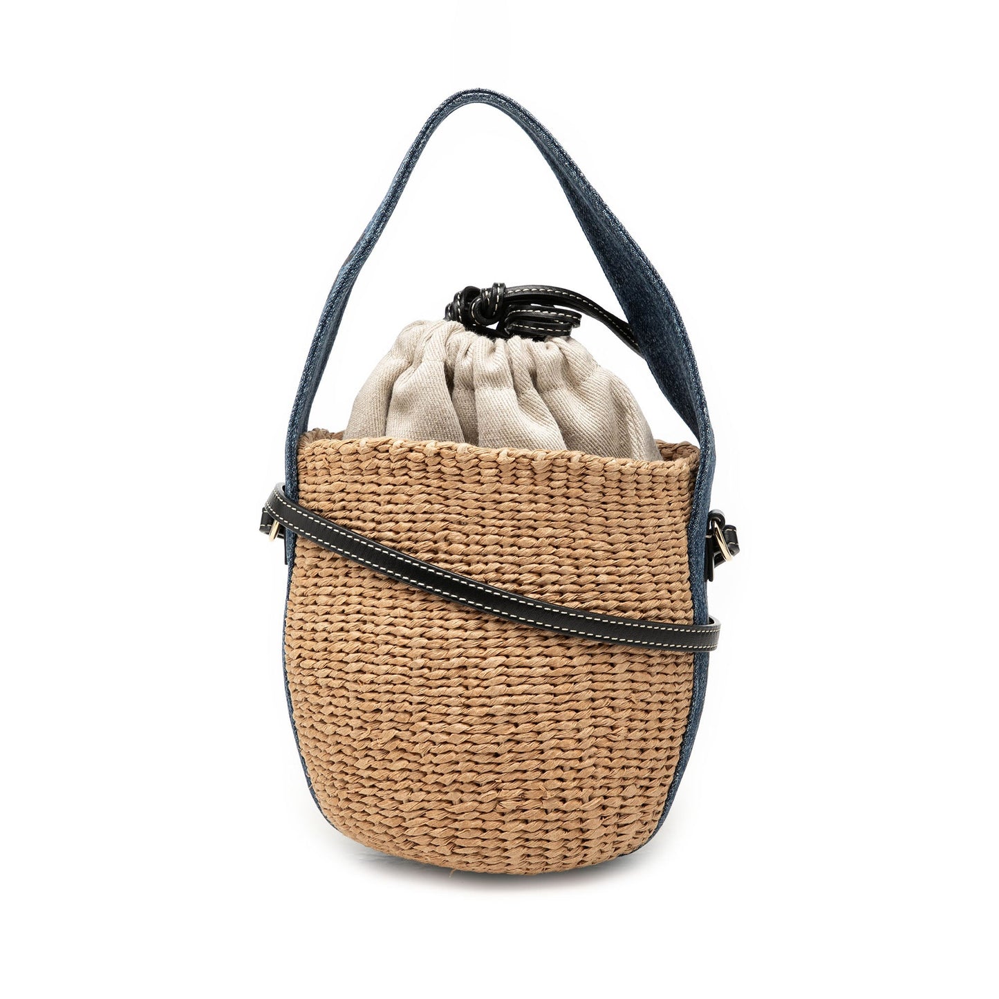 Chloé Small Raffia Woody Basket Bucket Bag