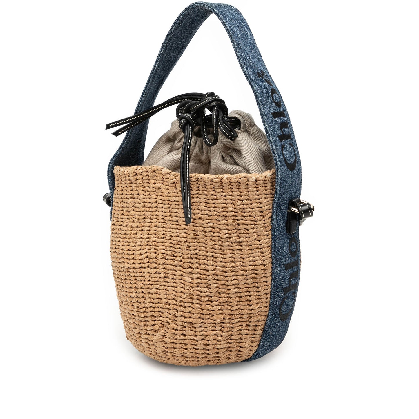 Chloé Small Raffia Woody Basket Bucket Bag