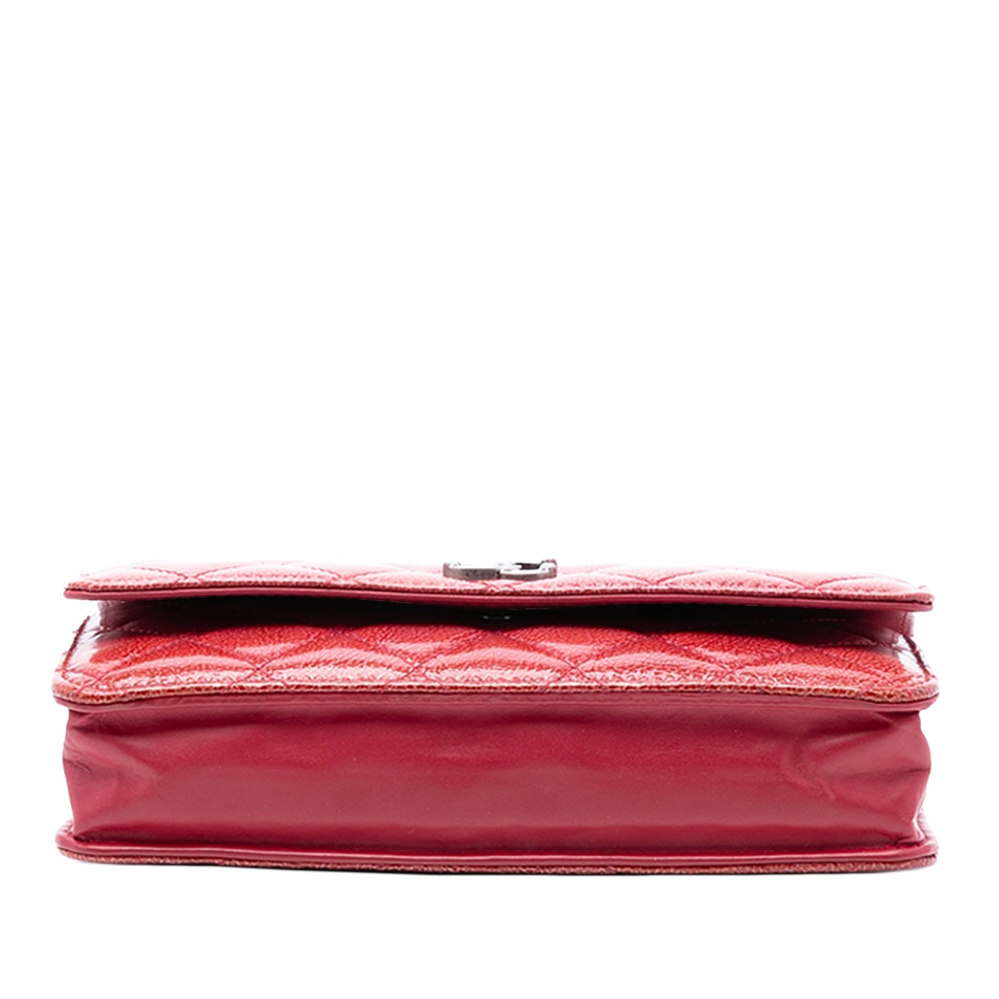 Chanel Paris Dallas CC Quilted Patent Goatskin Wallet on Chain