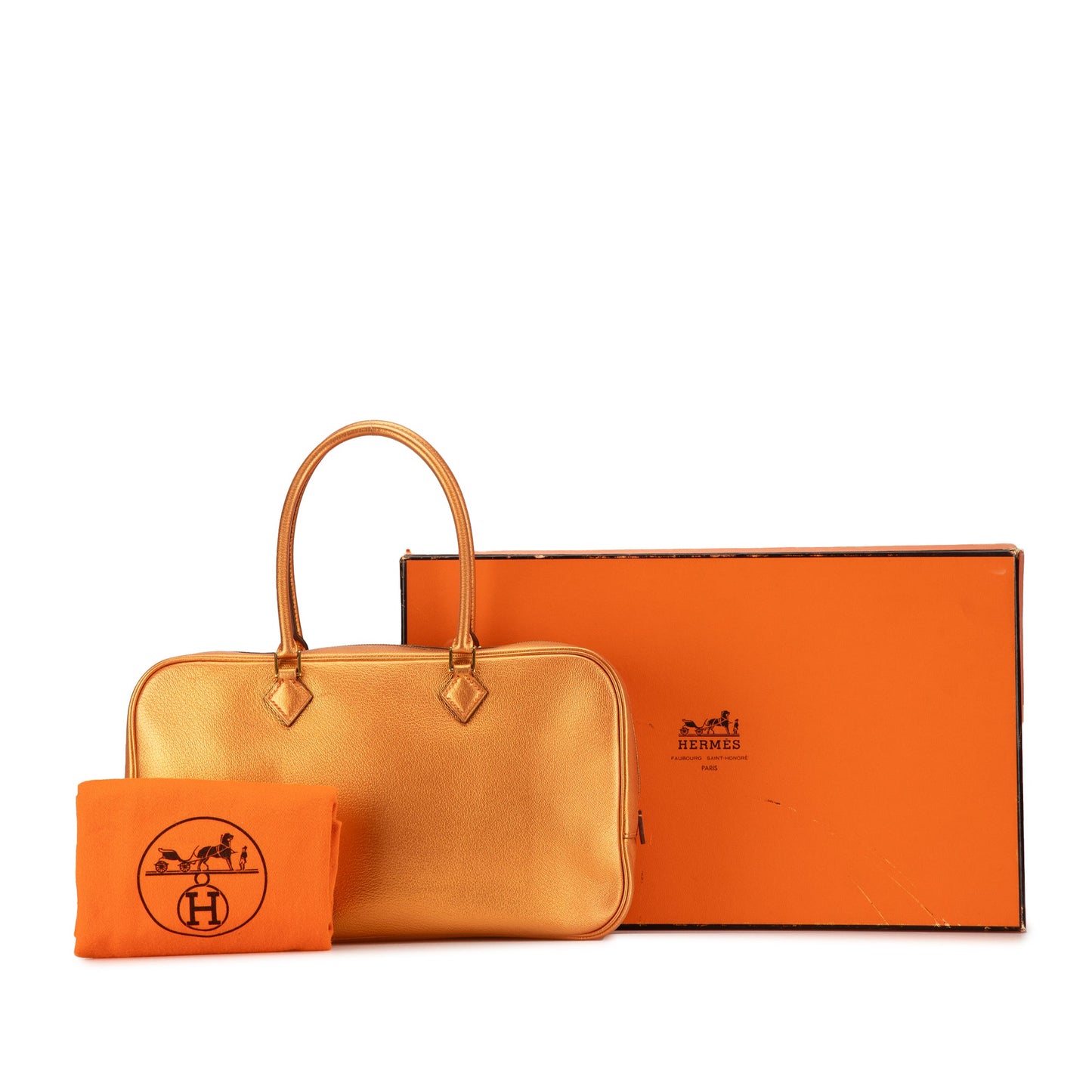 Hermès Metallic Chevre Coromandel Plume Elan 28