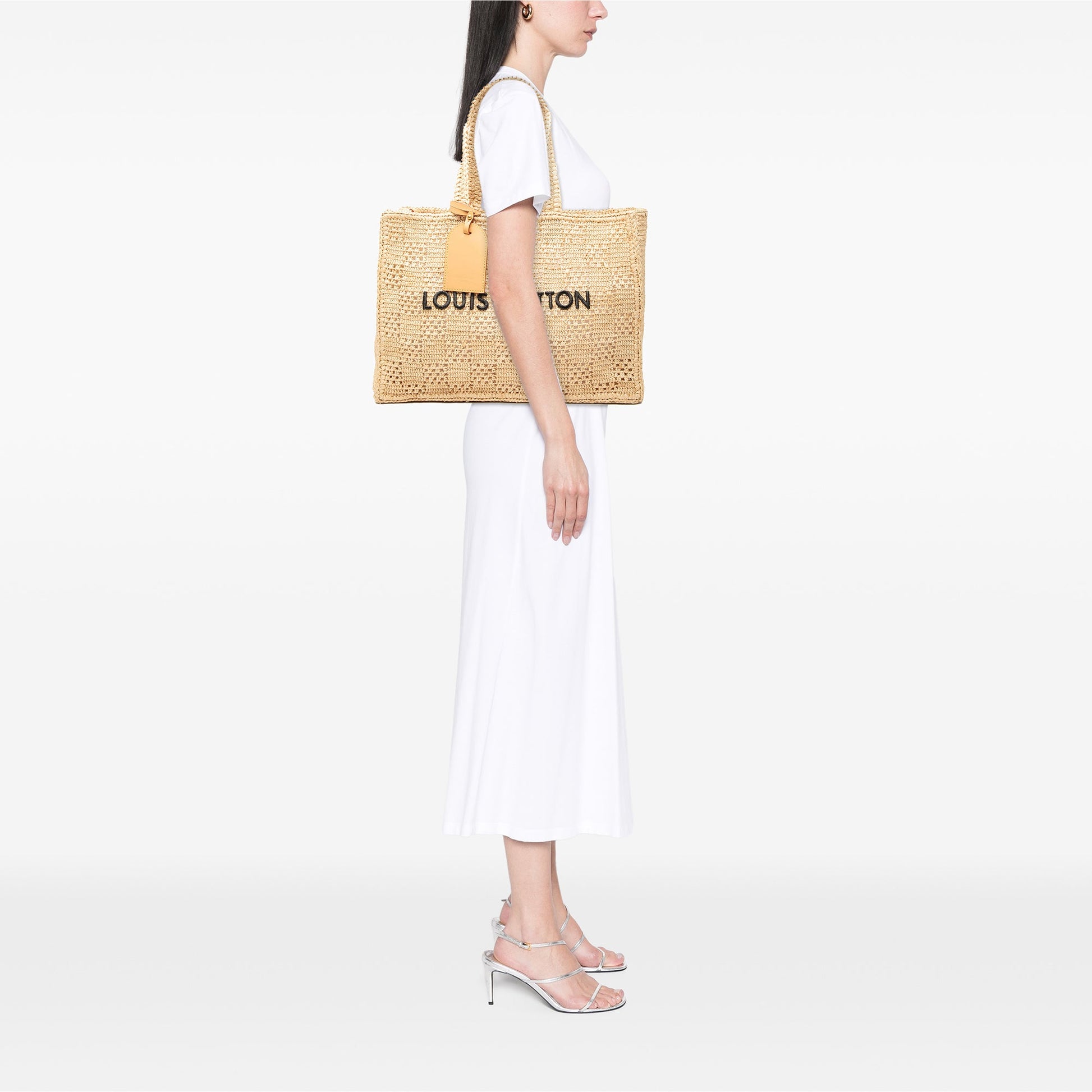 Louis Vuitton Damier Raffia Summer Shopper Tote MM