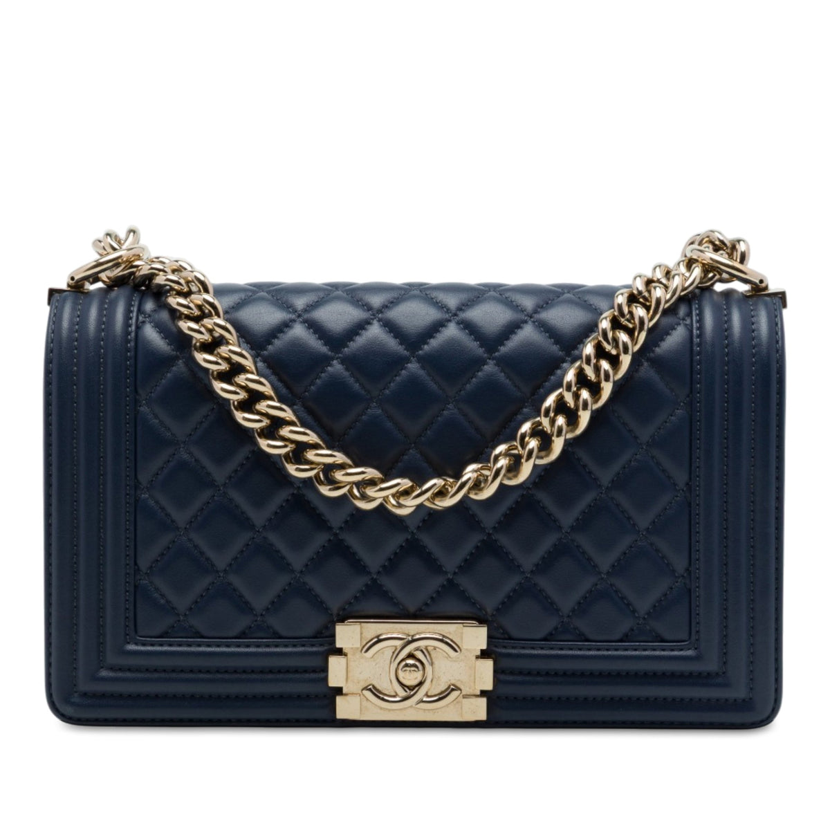 Chanel Old Medium Quilted Lambskin Boy Flap