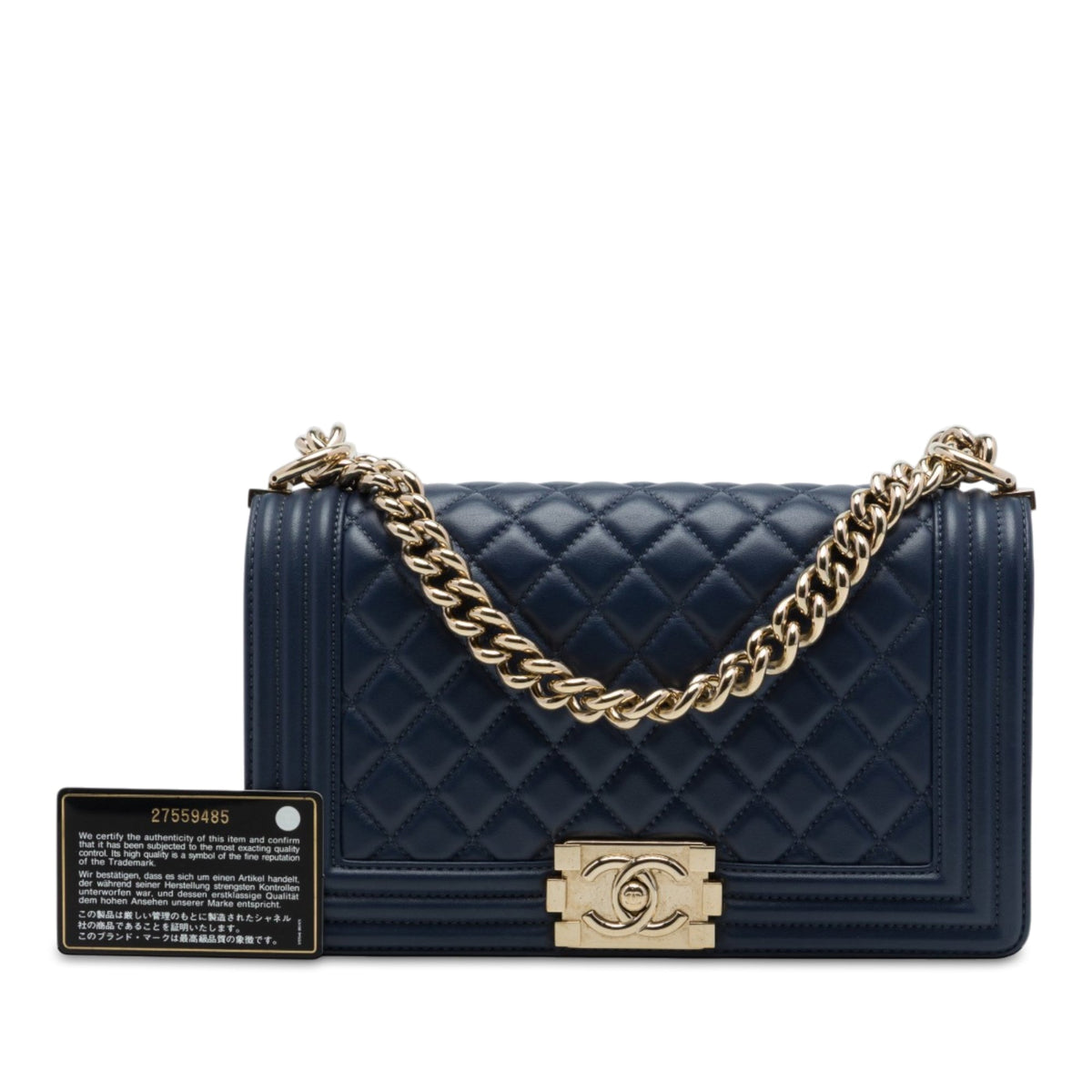 Chanel Old Medium Quilted Lambskin Boy Flap