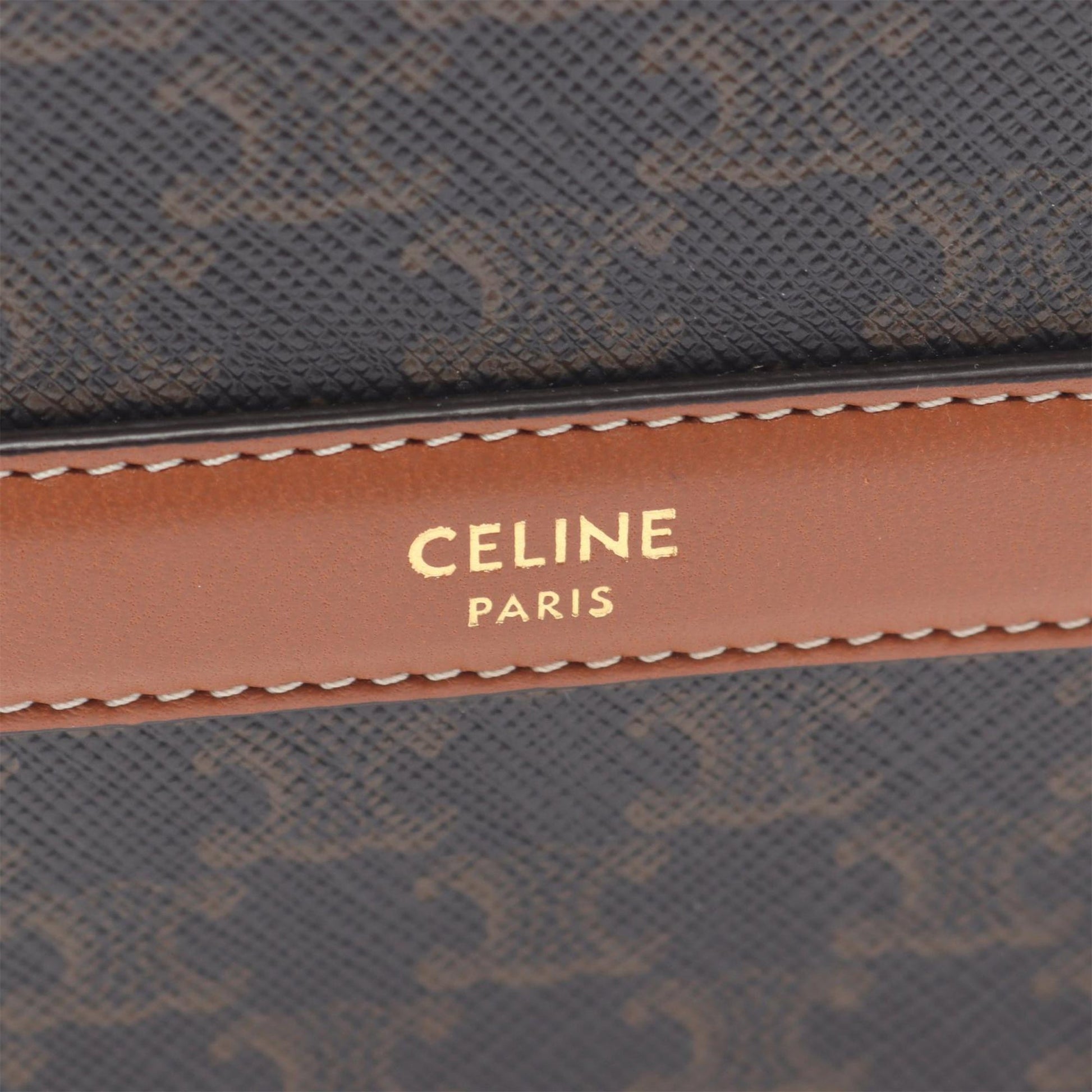 Celine Triomphe Coated Canvas Round Purse on Strap