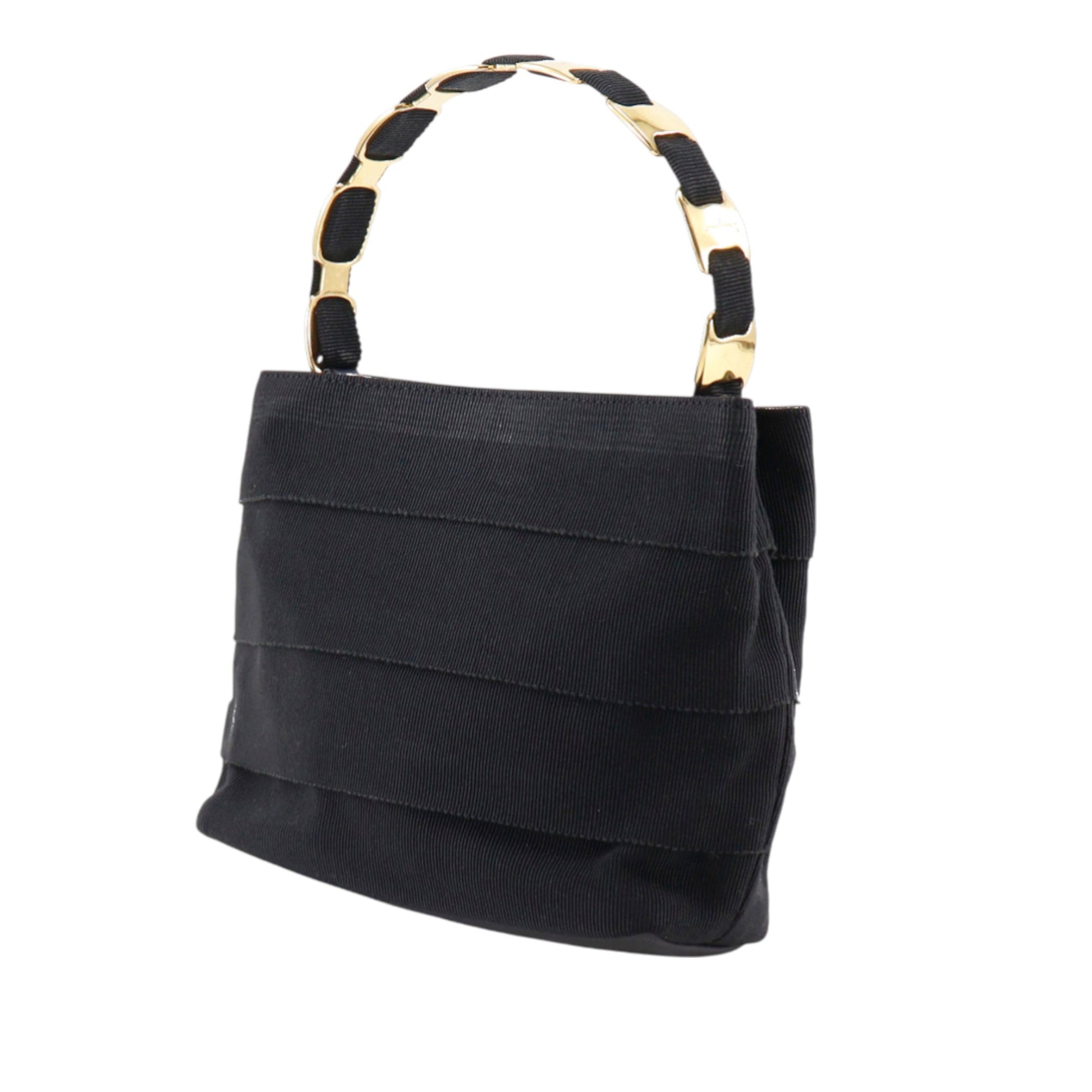 Ferragamo Nylon Tiered Grosgrain Vara Satchel