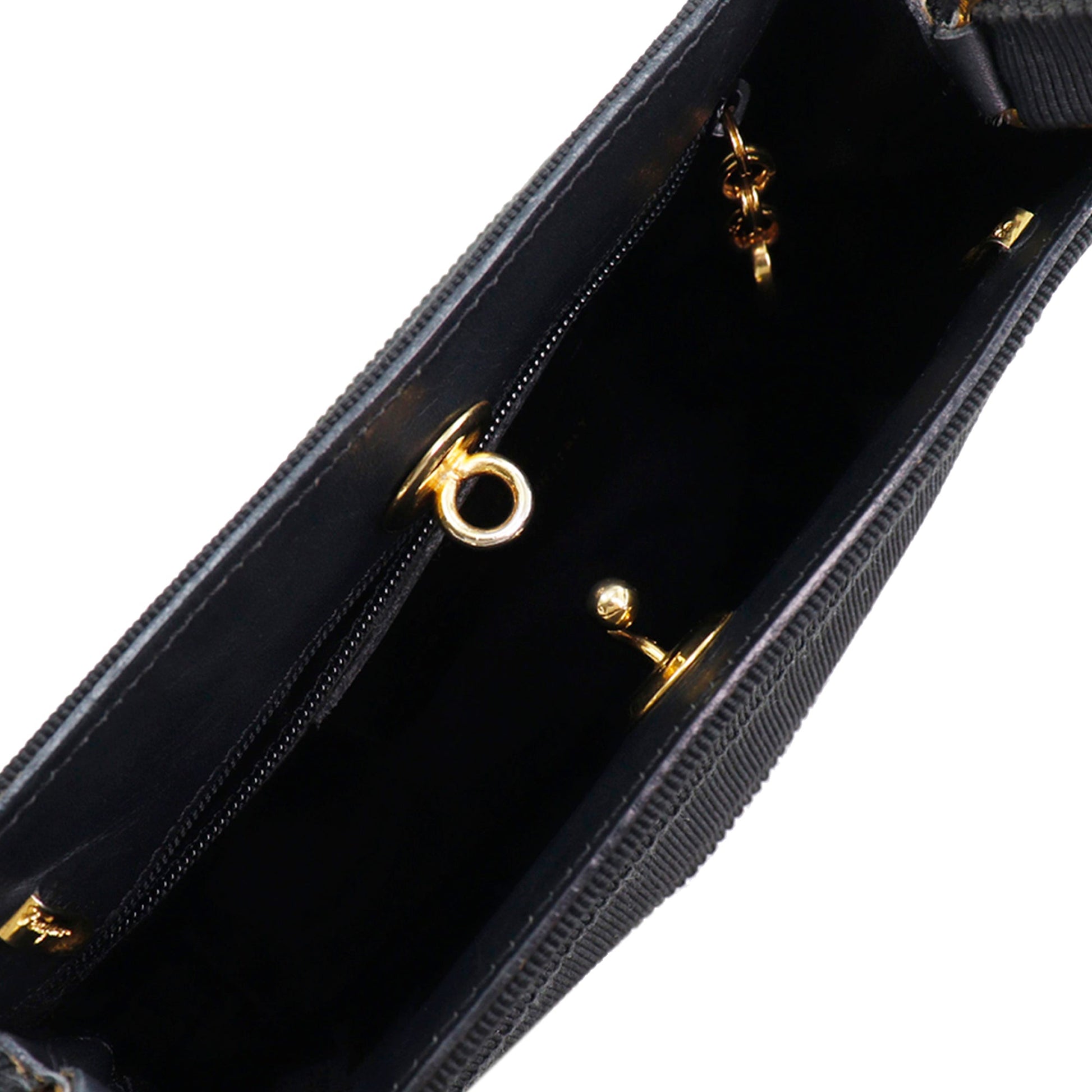 Ferragamo Nylon Tiered Grosgrain Vara Satchel