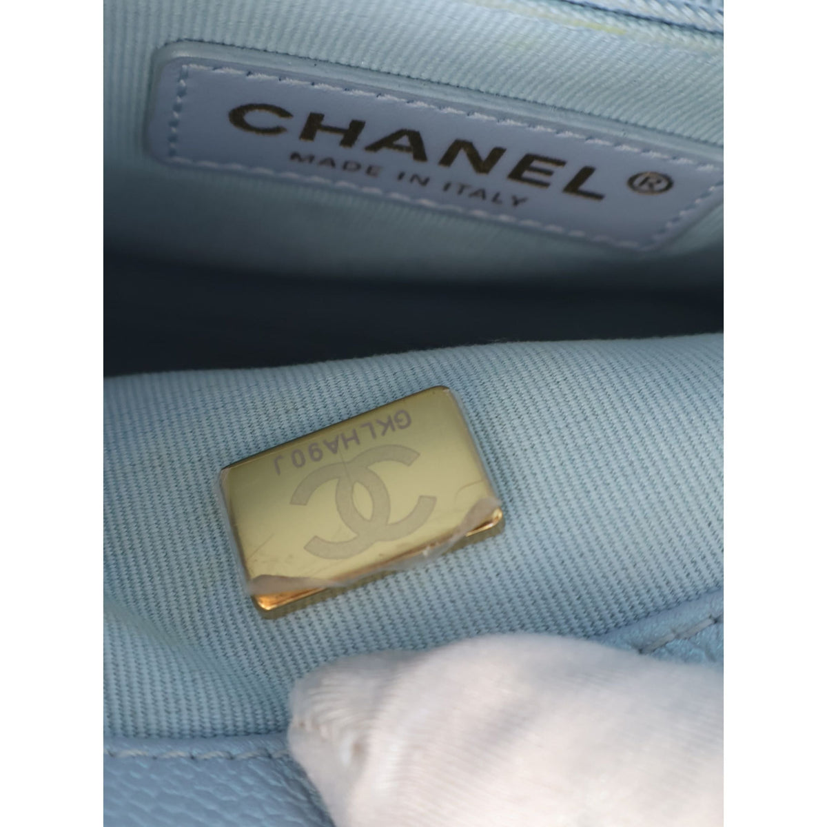 Chanel Mini Quilted Iridescent Caviar My Perfect Flap — Blue
