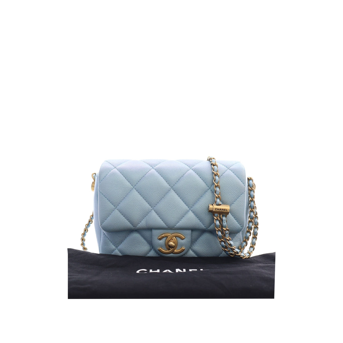 Chanel Mini Quilted Iridescent Caviar My Perfect Flap — Blue