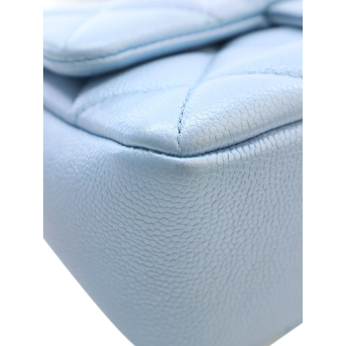 Chanel Mini Quilted Iridescent Caviar My Perfect Flap — Blue