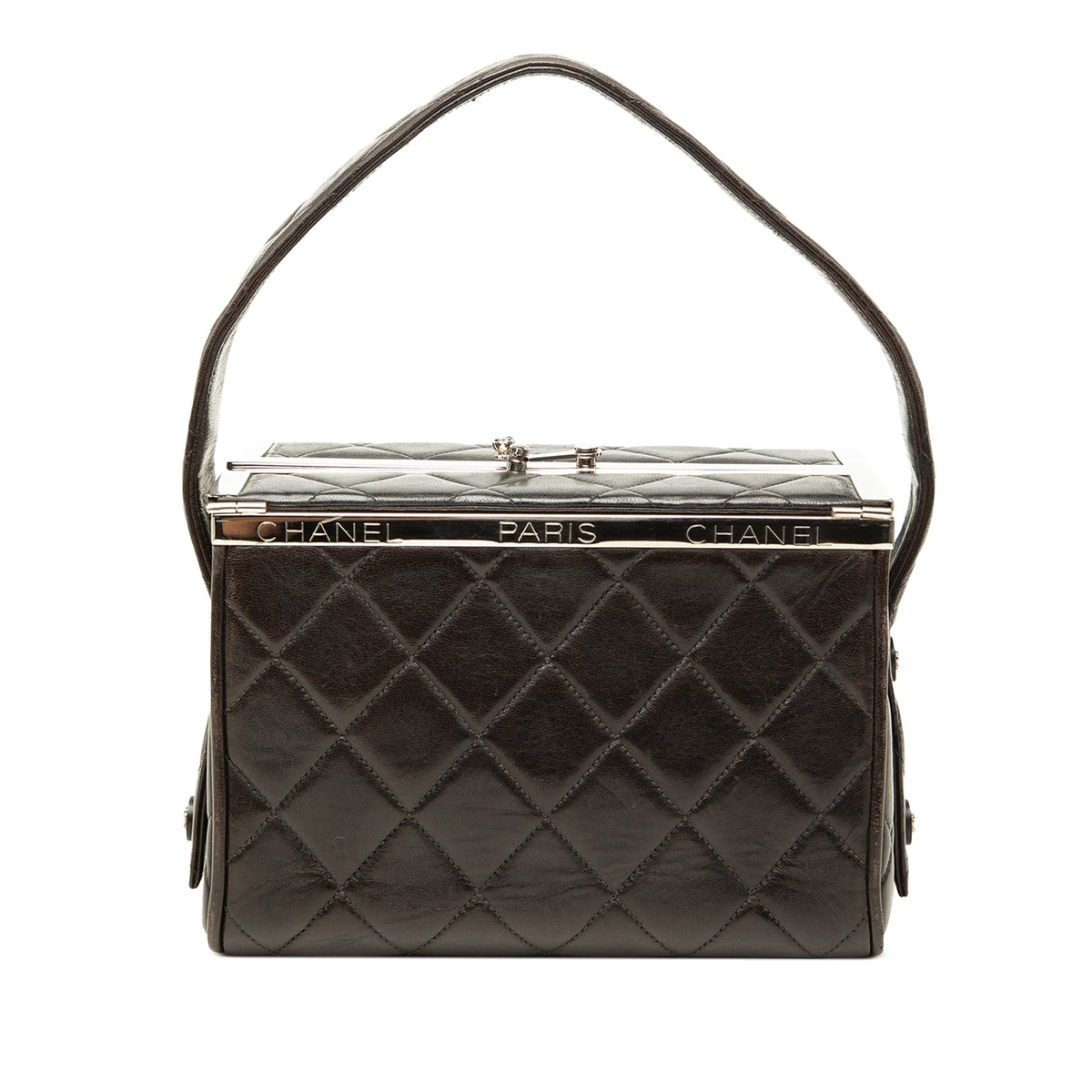 Chanel Quilted Lambskin Box Vanity Bag — Black