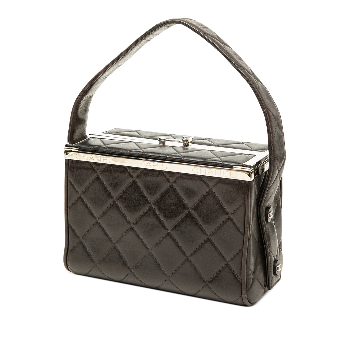 Chanel Quilted Lambskin Box Vanity Bag — Black