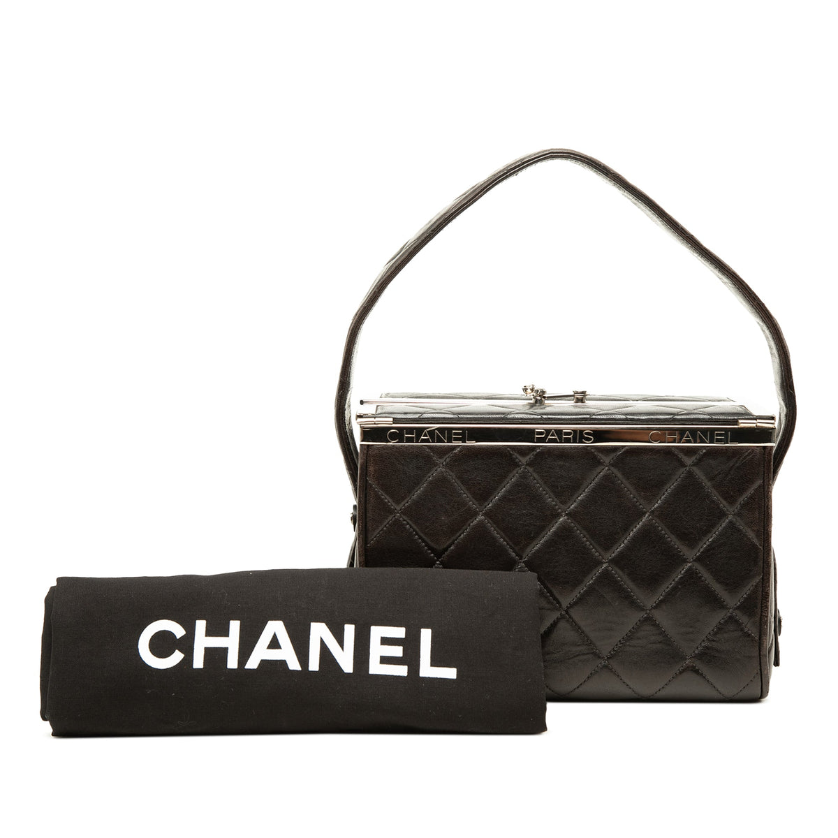 Chanel Quilted Lambskin Box Vanity Bag — Black