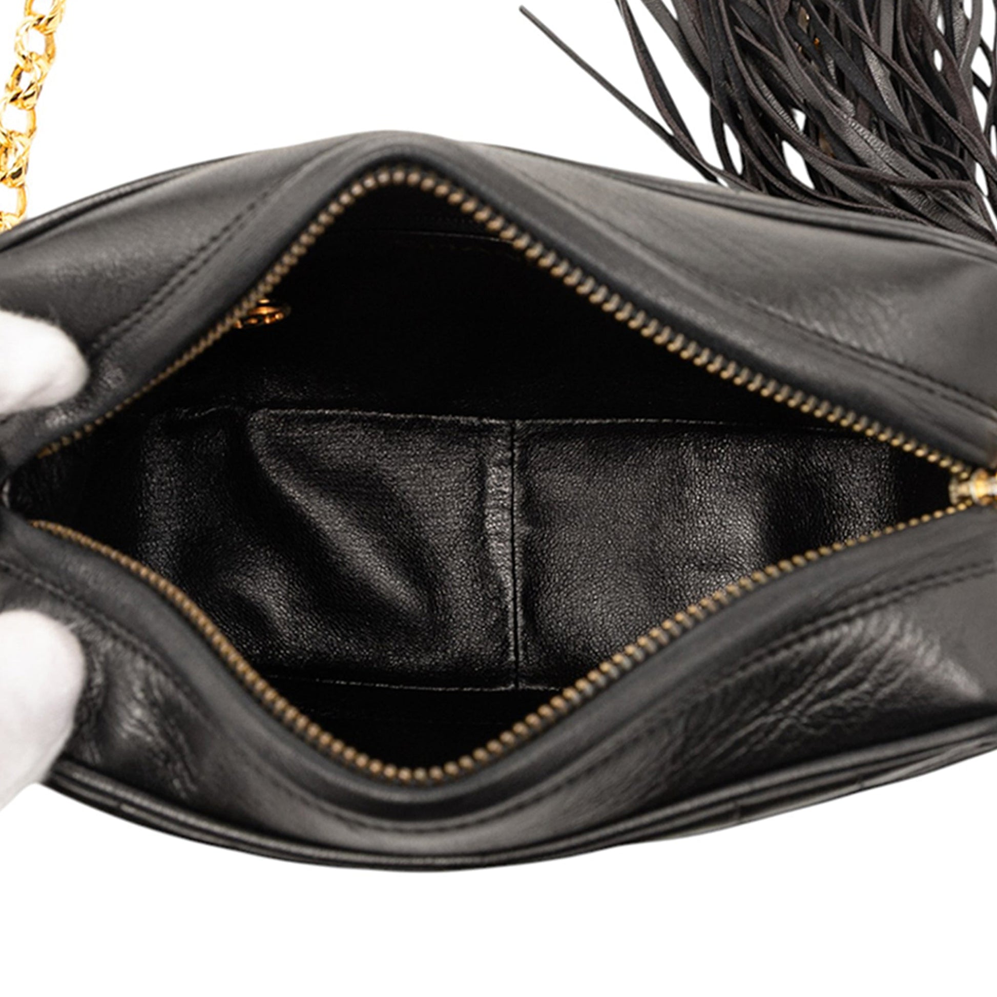 Chanel CC Quilted Lambskin Tassel Camera Bag