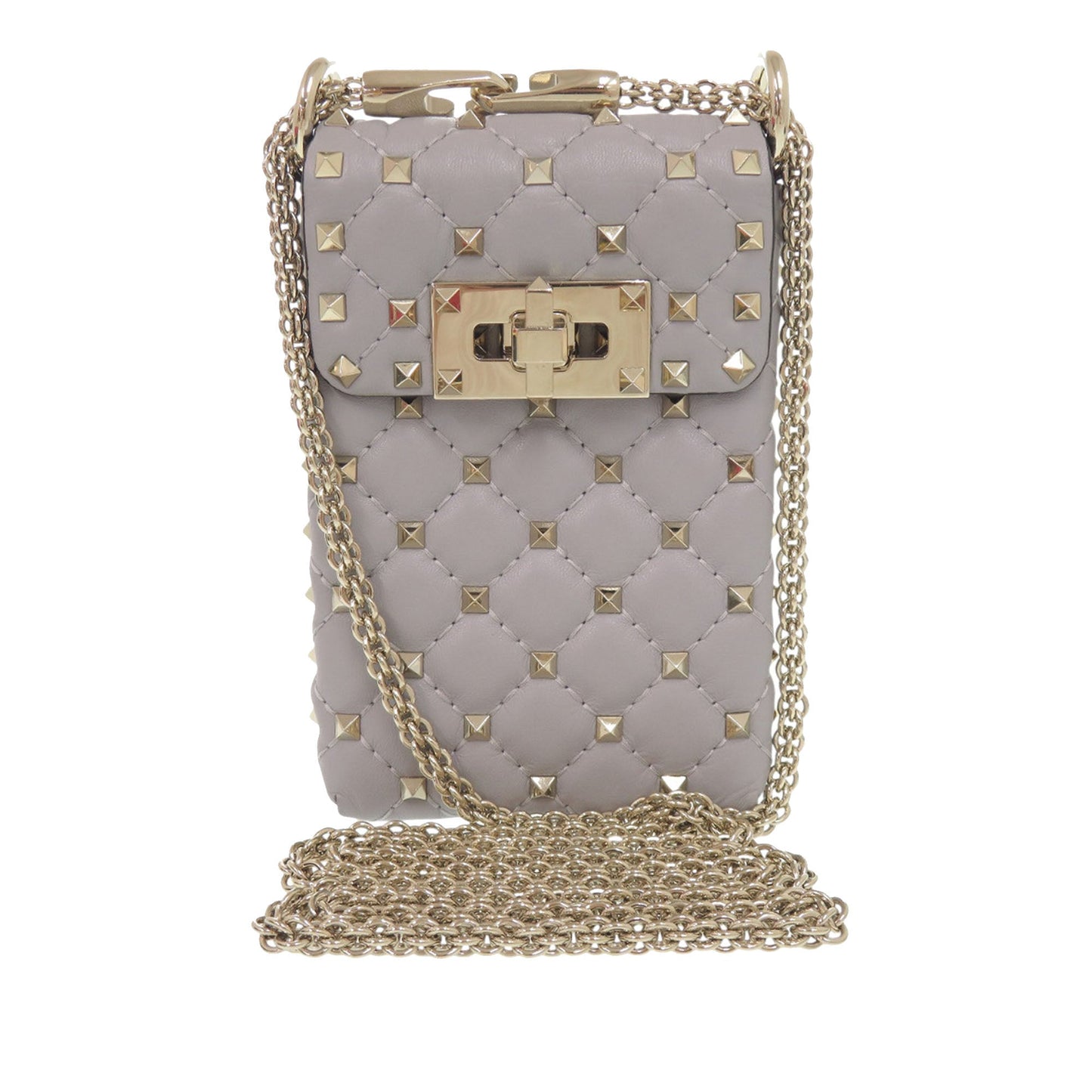 Valentino Lambskin Rockstud Spike Phone Case Crossbody