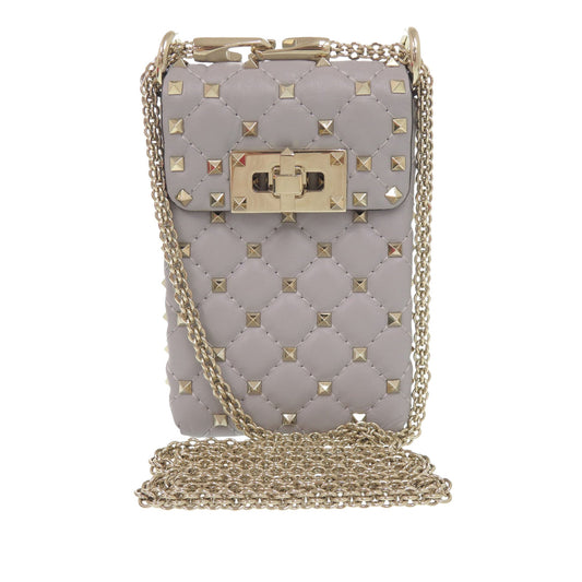 Valentino Lambskin Rockstud Spike Phone Case Crossbody