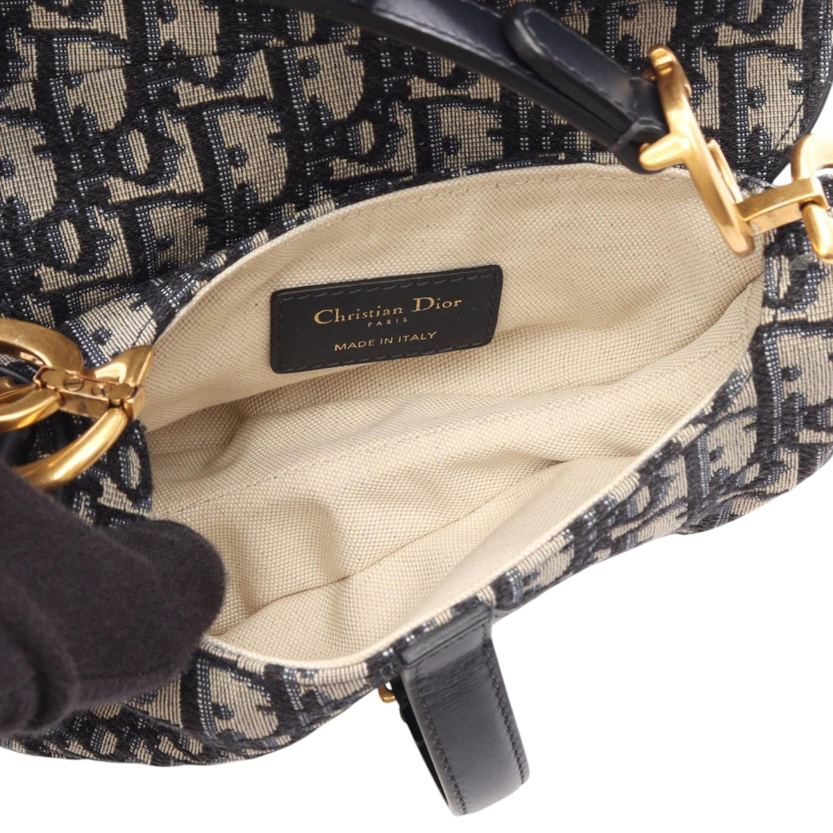 Dior Mini Oblique Canvas Saddle Bag