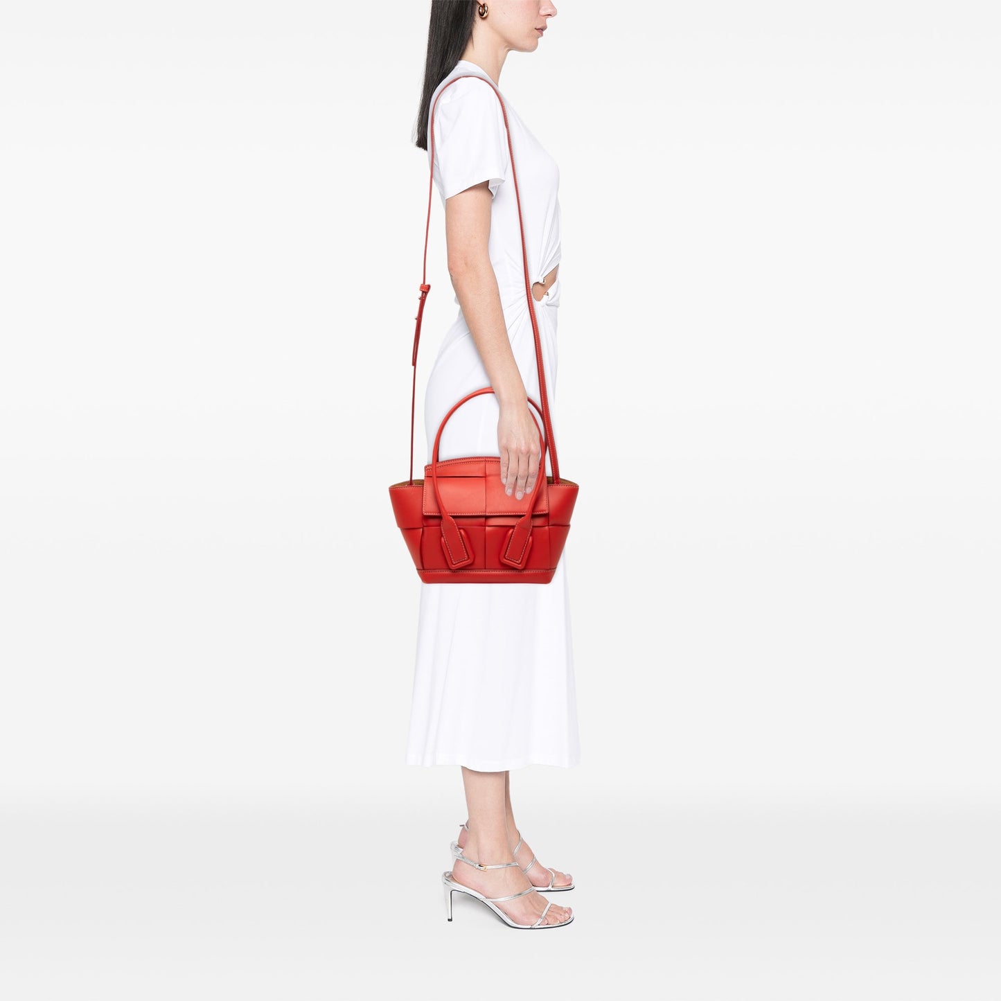 Bottega Veneta Mini Leather Maxi Intrecciato The Arco Tote