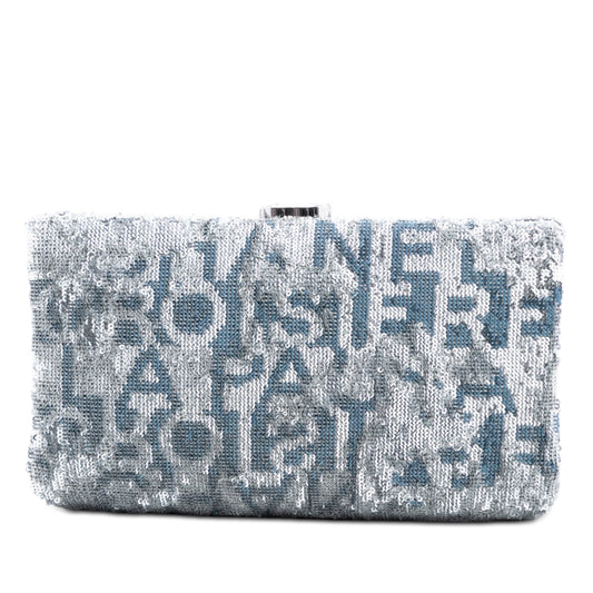 Chanel Satin Sequin Embroidered La Pausa Evening Clutch