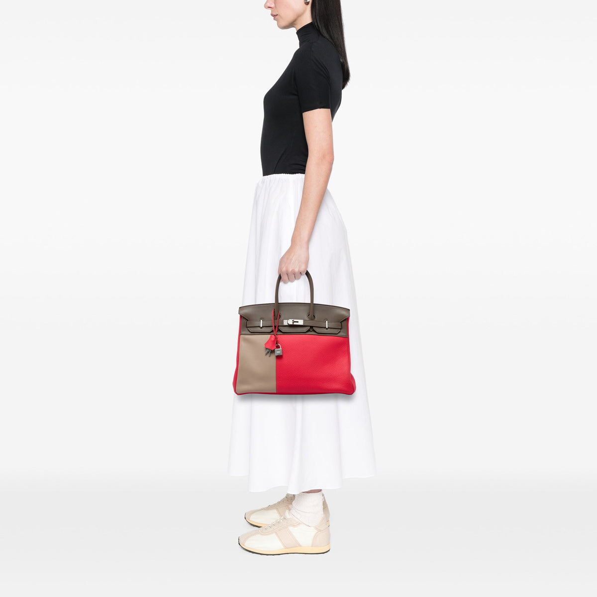 Hermès Tricolor Clemence and Swift Birkin Cascade Retourne 35 — Pink