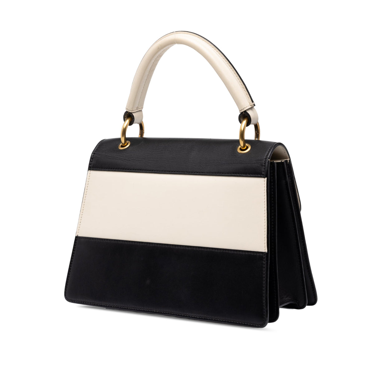 Gucci Small Bicolor Calfskin Queen Margaret Top Handle Bag — White