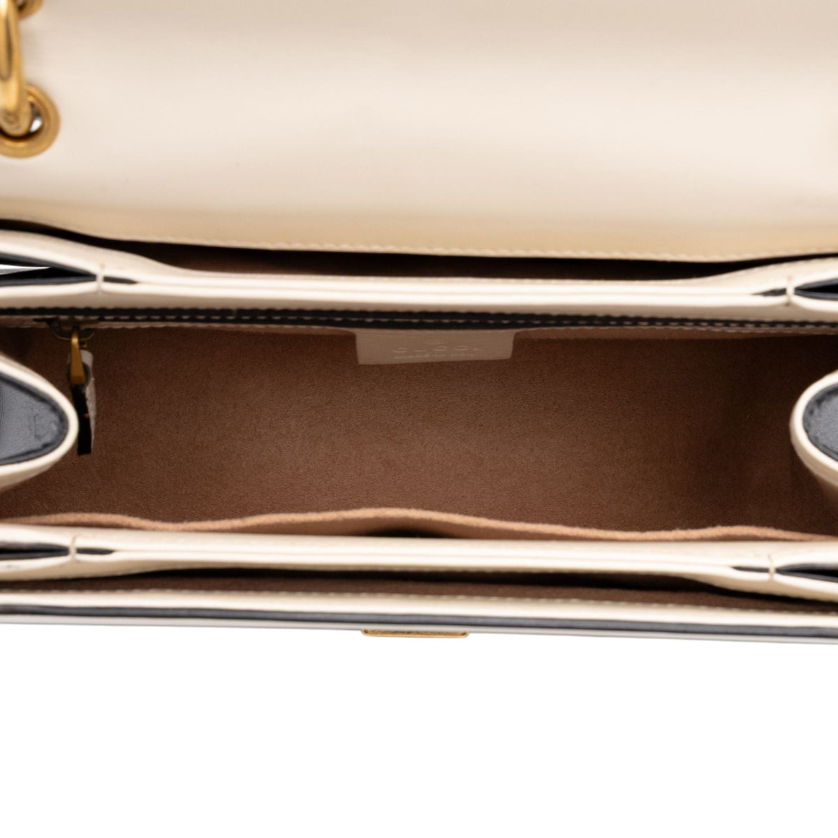 Gucci Small Bicolor Calfskin Queen Margaret Top Handle Bag — White
