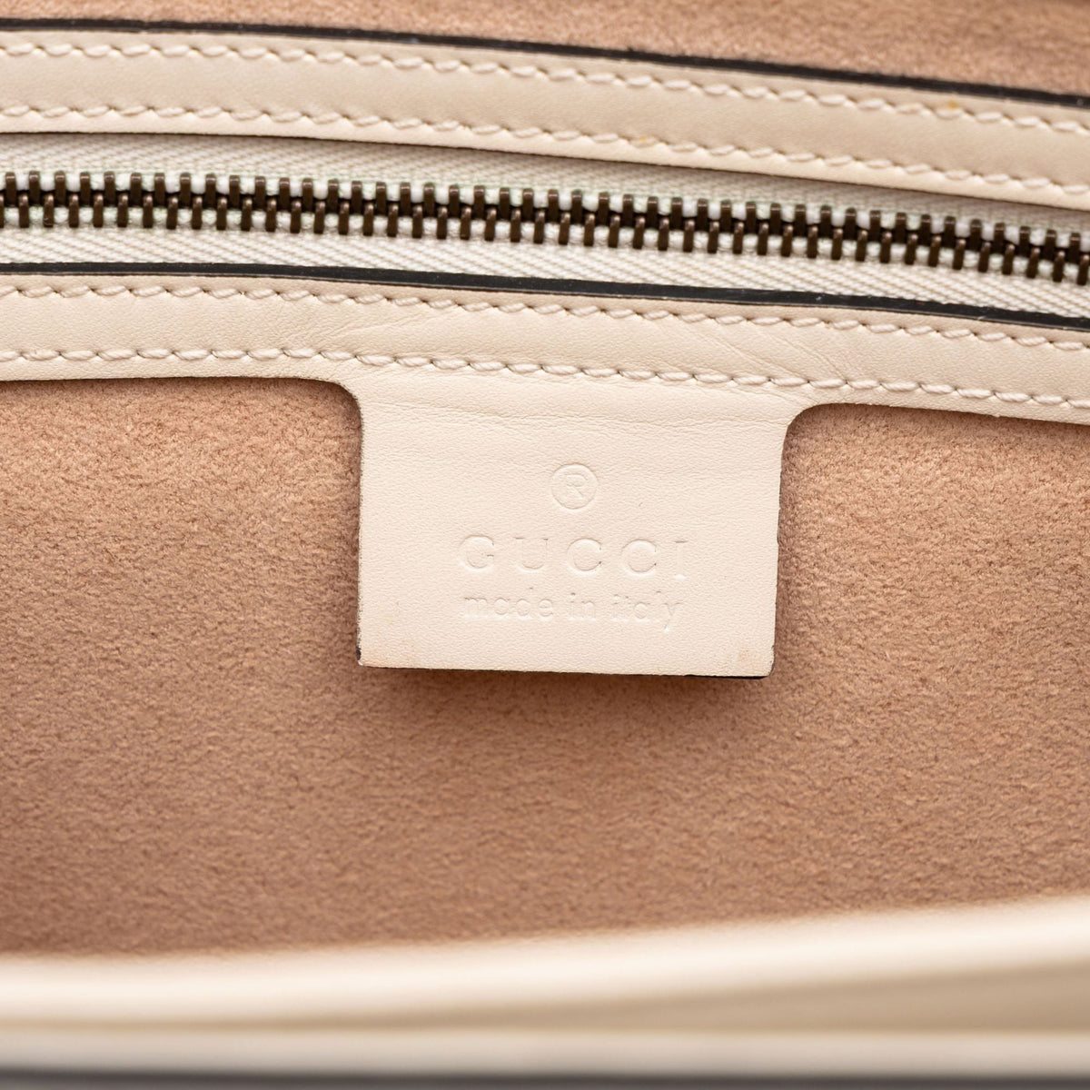 Gucci Small Bicolor Calfskin Queen Margaret Top Handle Bag — White