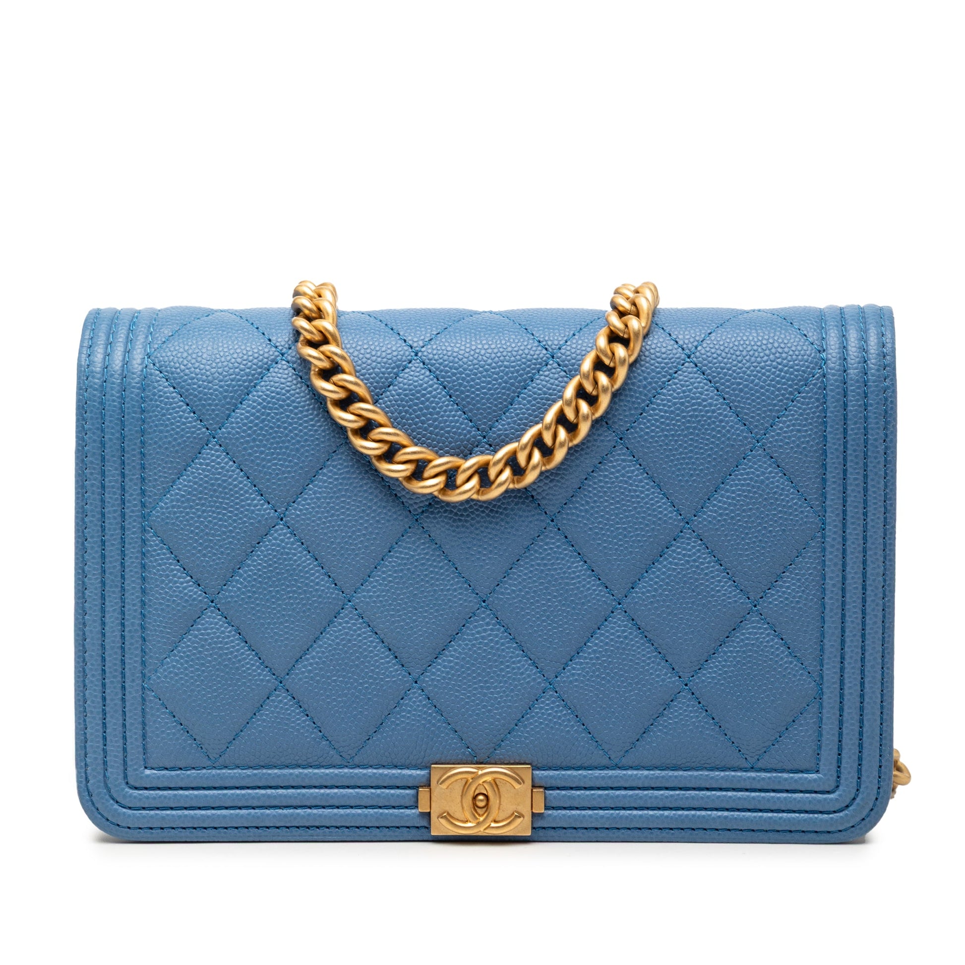Chanel Quilted Caviar Boy Wallet on Chain