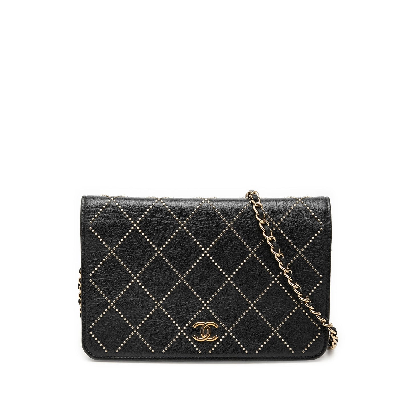 Chanel CC Studded Lambskin Crystal Wallet On Chain