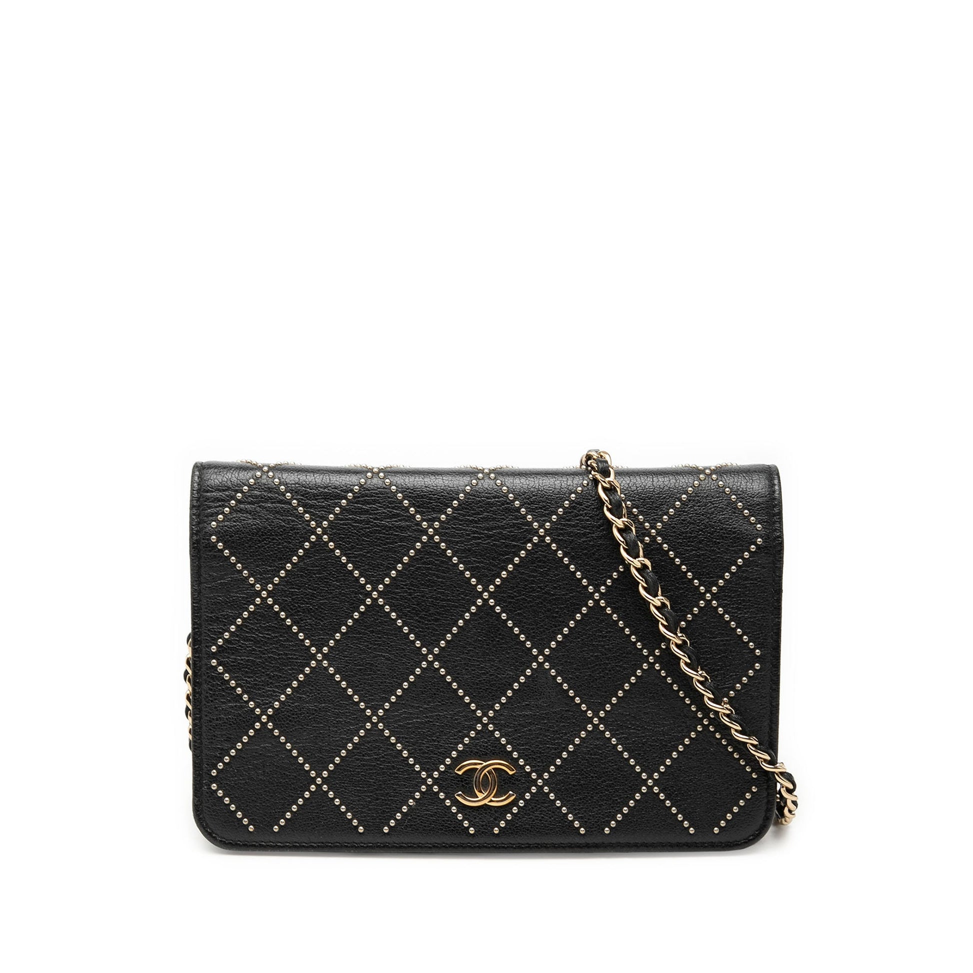 Chanel CC Studded Lambskin Crystal Wallet On Chain