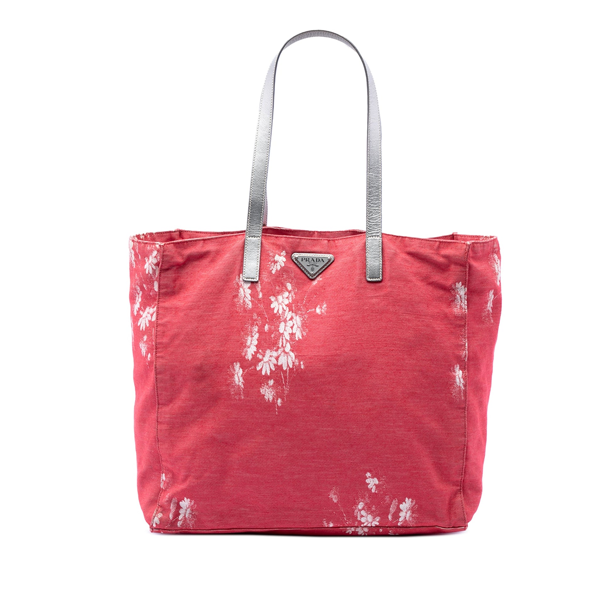 Prada Floral Printed Canvas Tote