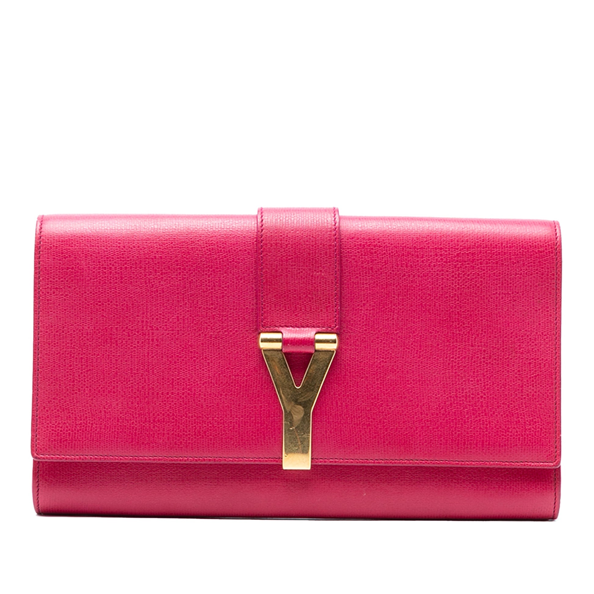 Saint Laurent Textured Calfskin Chyc Ligne Clutch