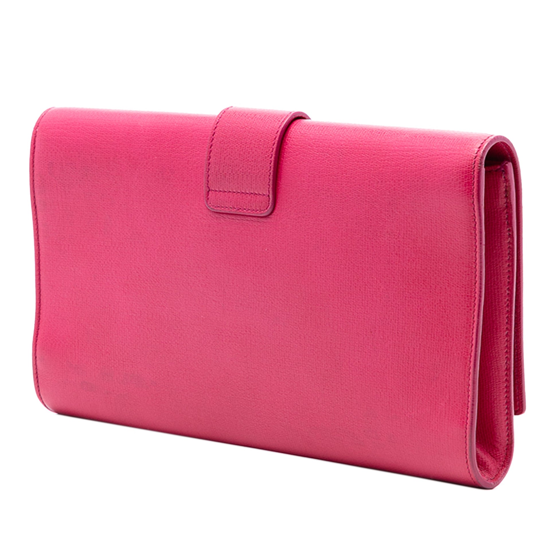 Saint Laurent Textured Calfskin Chyc Ligne Clutch