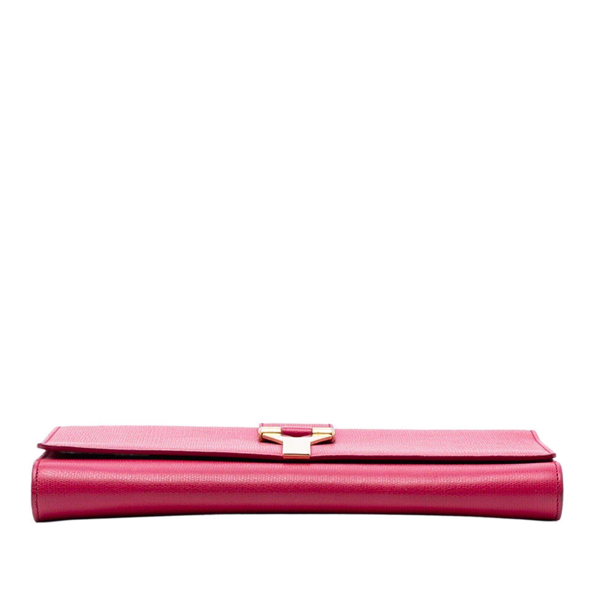 Saint Laurent Textured Calfskin Chyc Ligne Clutch