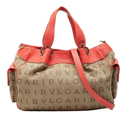 Bvlgari Logomania Canvas Satchel