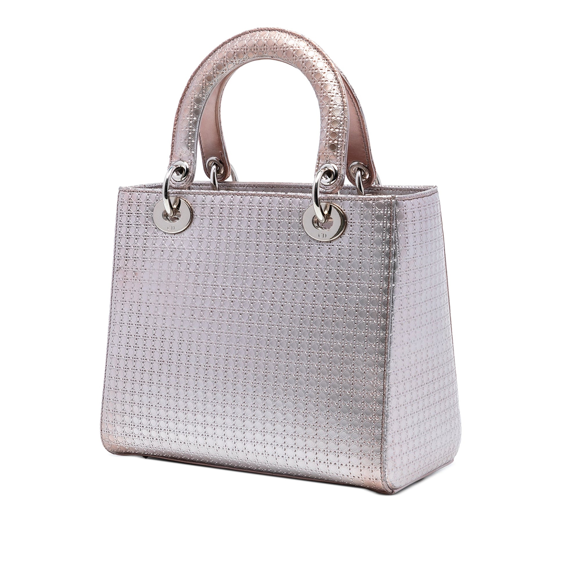 Dior Medium Metallic Patent Microcannage Lady Dior