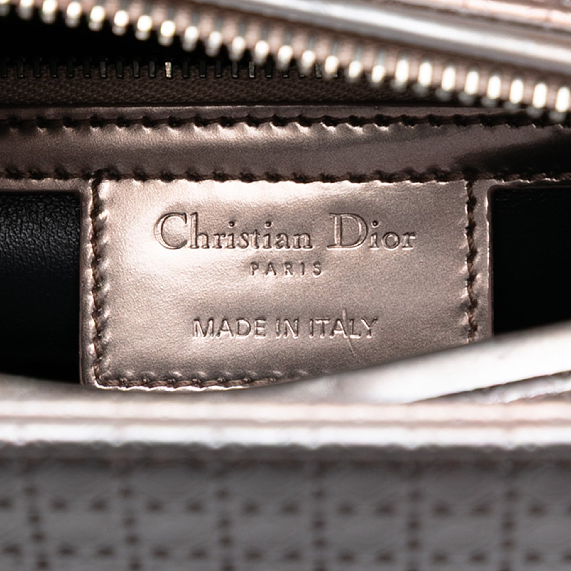 Dior Medium Metallic Patent Microcannage Lady Dior