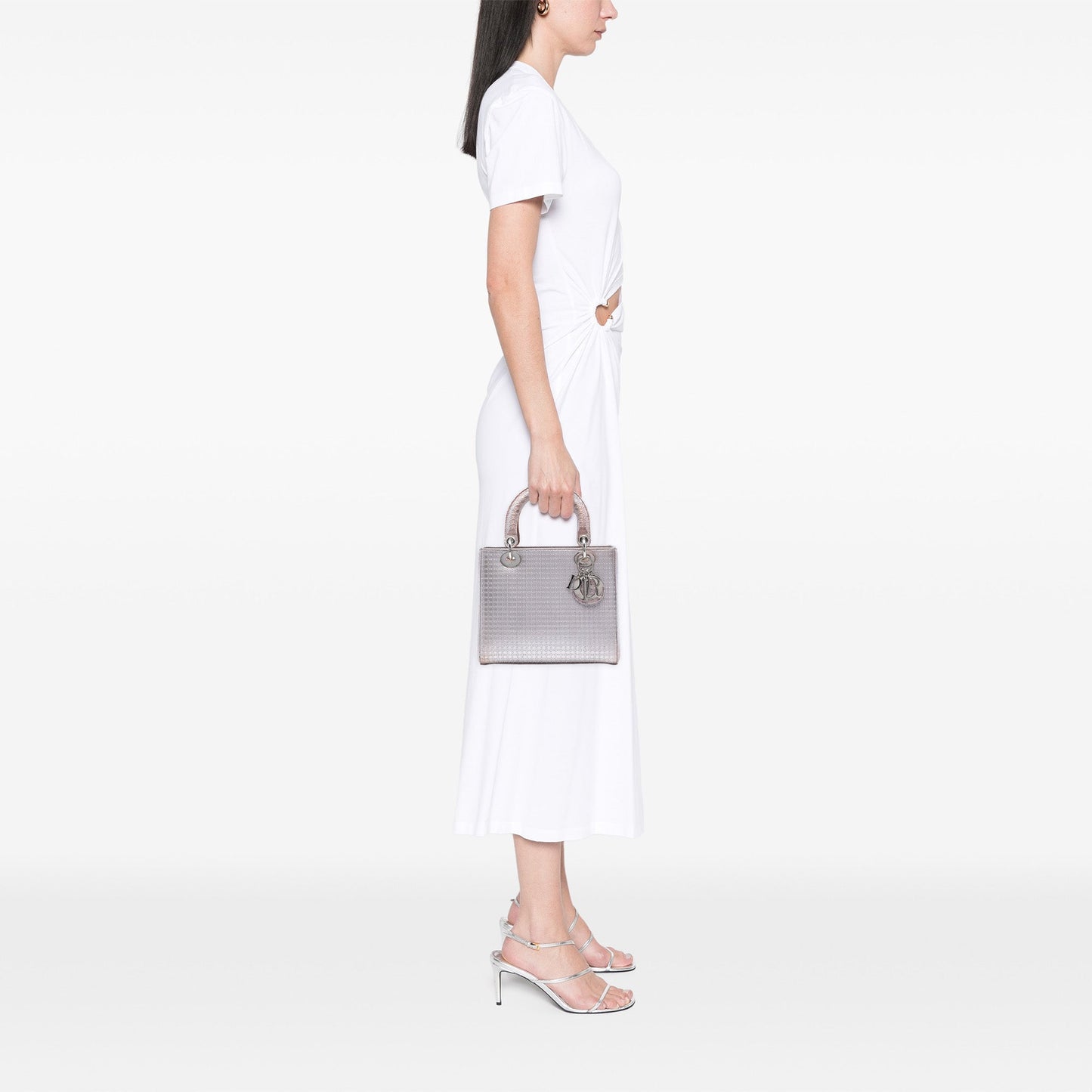 Dior Medium Metallic Patent Microcannage Lady Dior