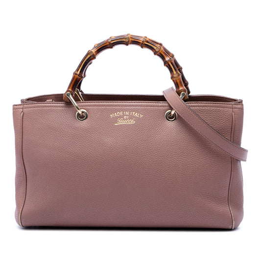 Gucci Medium Calfskin Bamboo Shopper Satchel