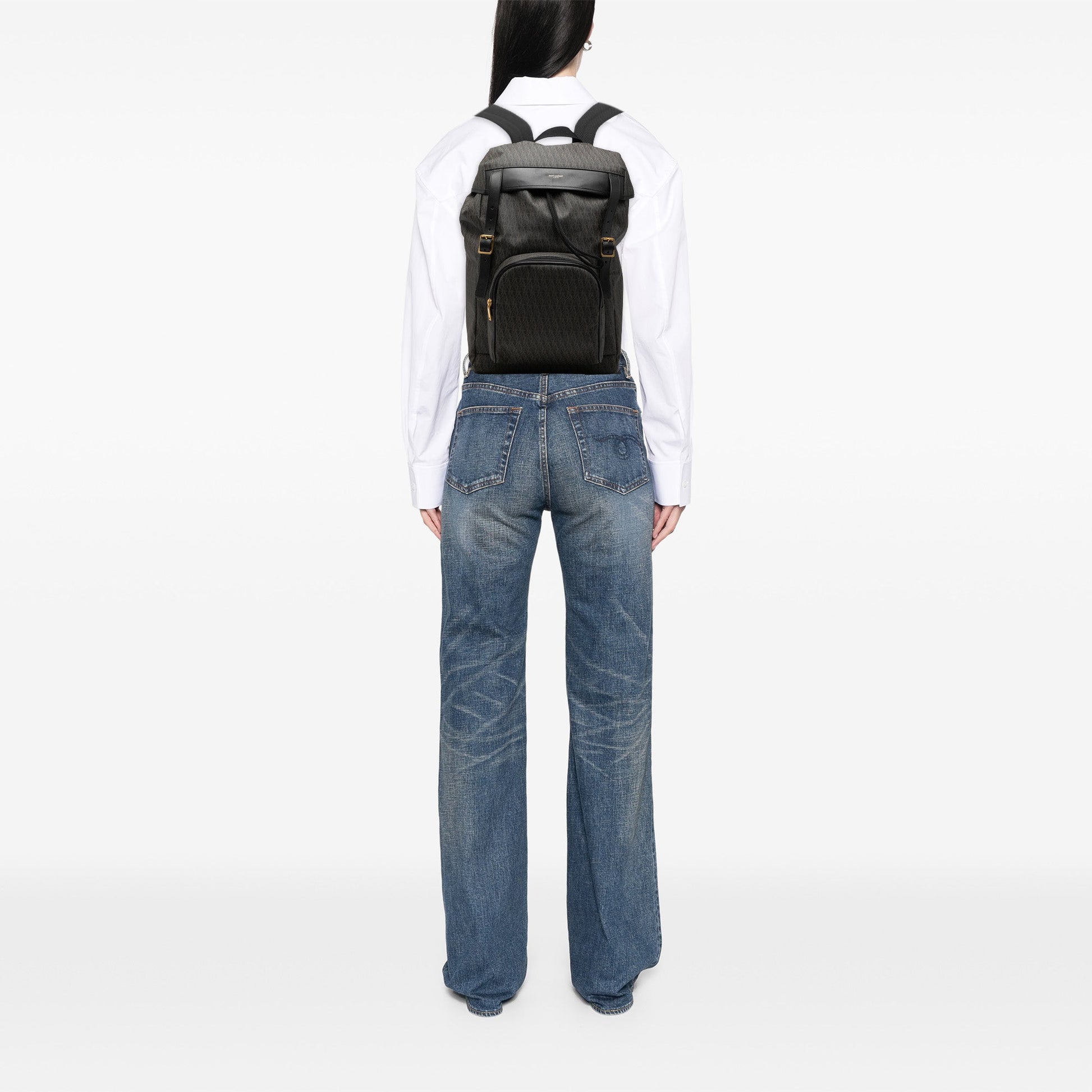 Saint Laurent Canvas Monogram Utilitarian Hunting Backpack