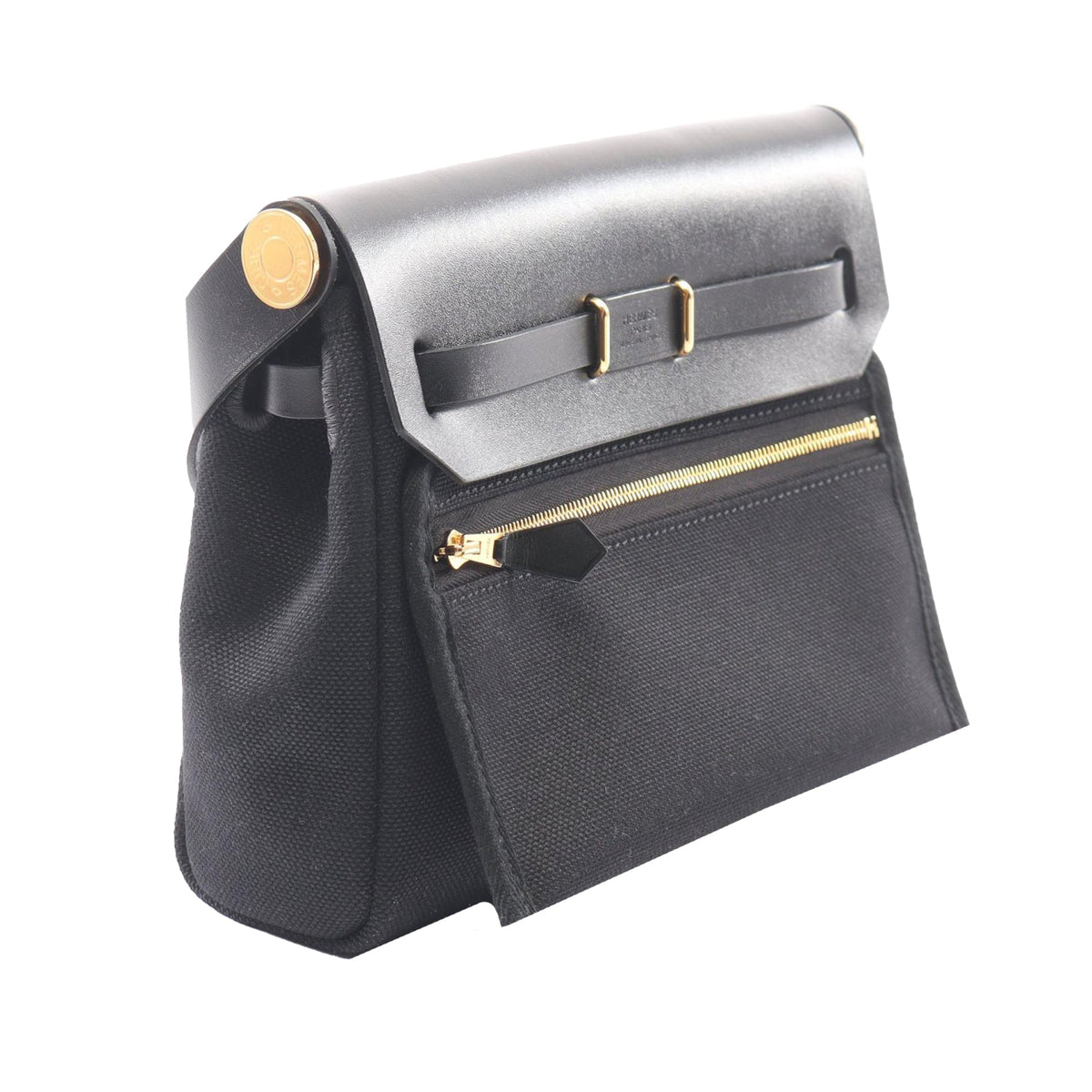 Hermès Military Toile and Vache Hunter Herbag Zip 20