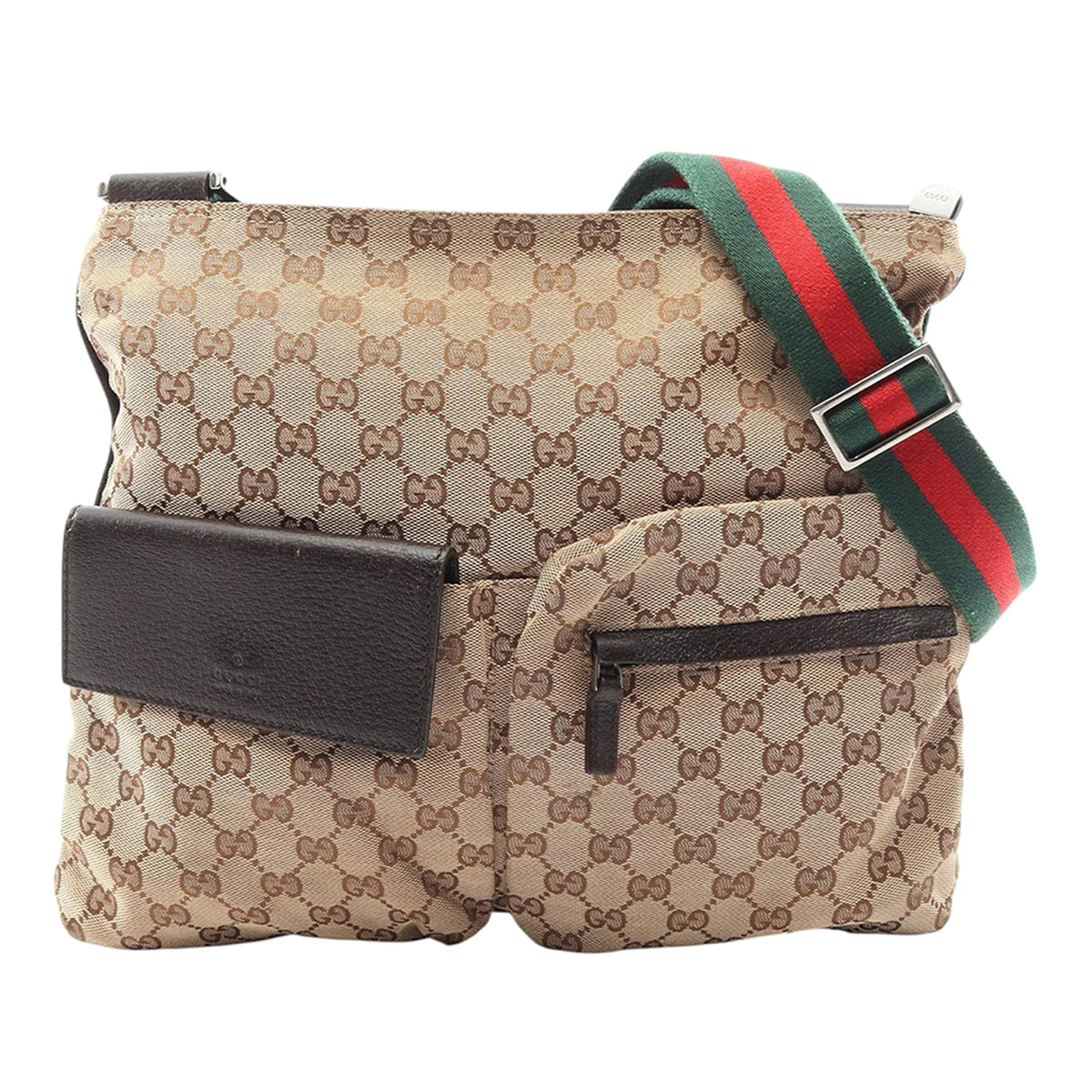 Gucci GG Canvas Web Double Pocket Crossbody